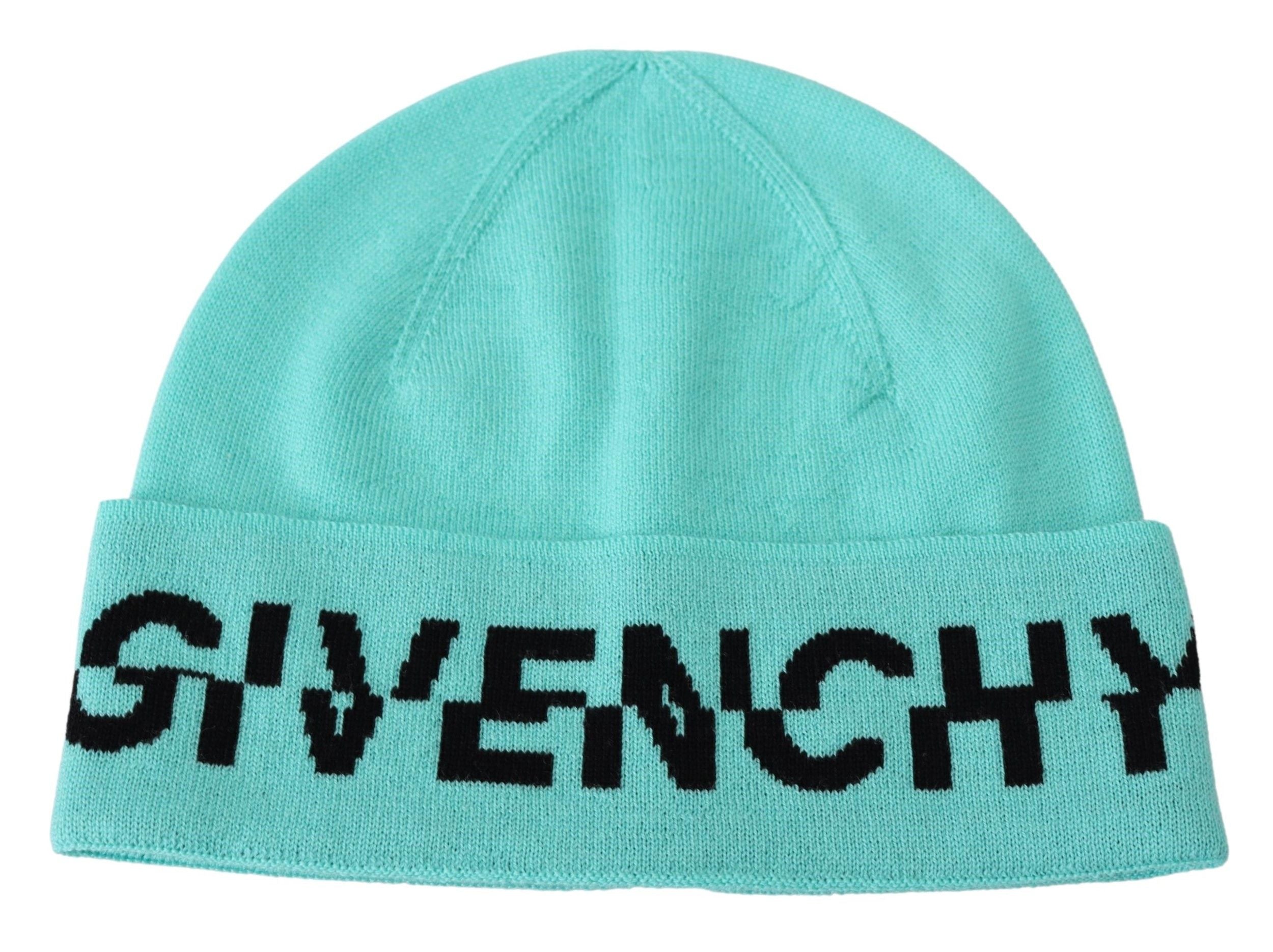 Givenchy Grüne Wollmütze Unisex Logo Hut