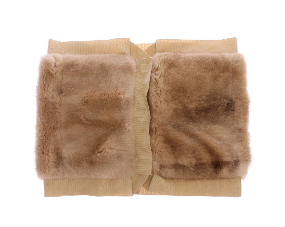 Dolce & Gabbana Beige MINK Pelzschal Foulard Neck Wrap