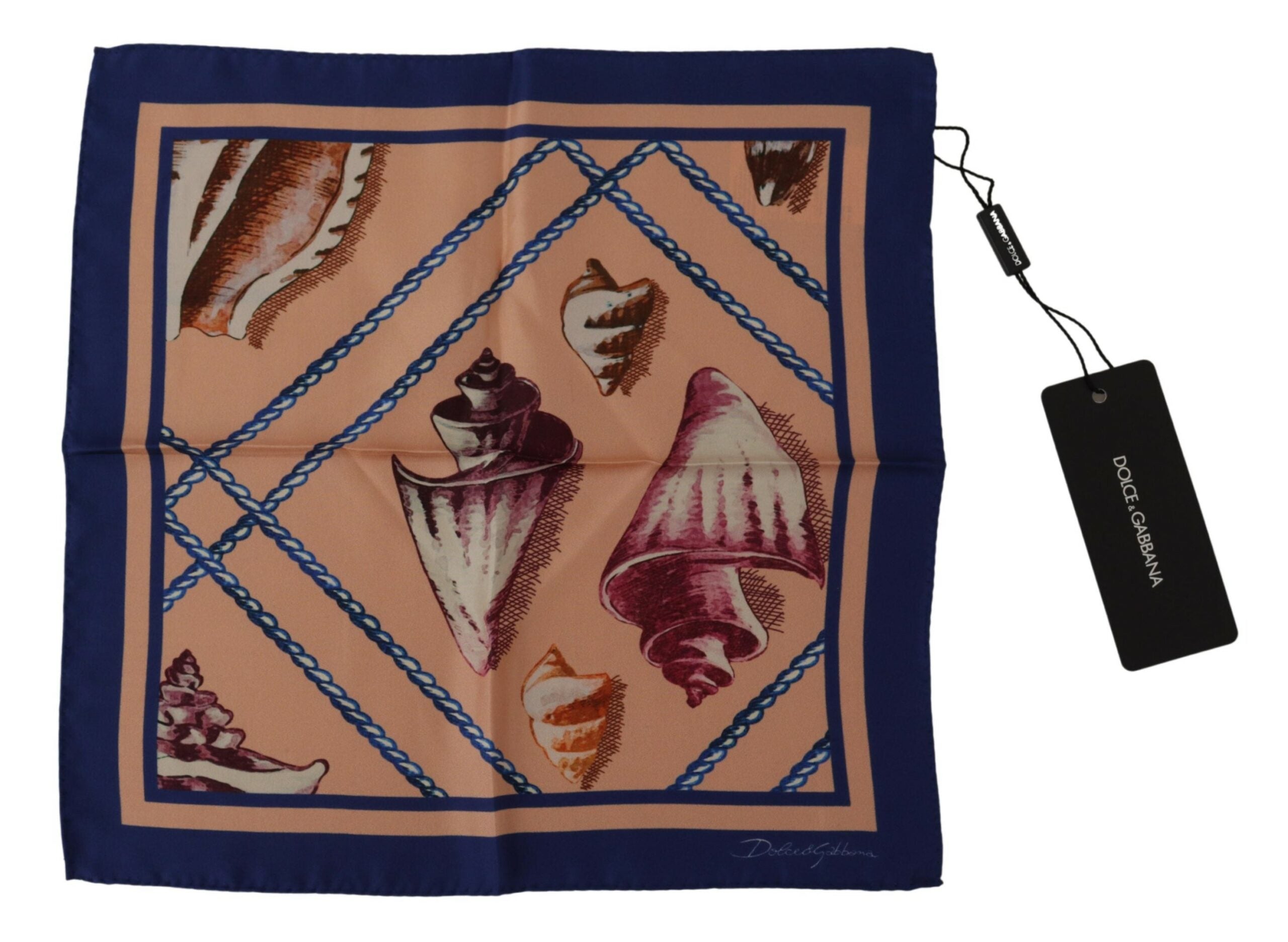 Dolce & Gabbana Seidenmuscheln Bedrucktes Quadratisches Taschentuch Halstuch