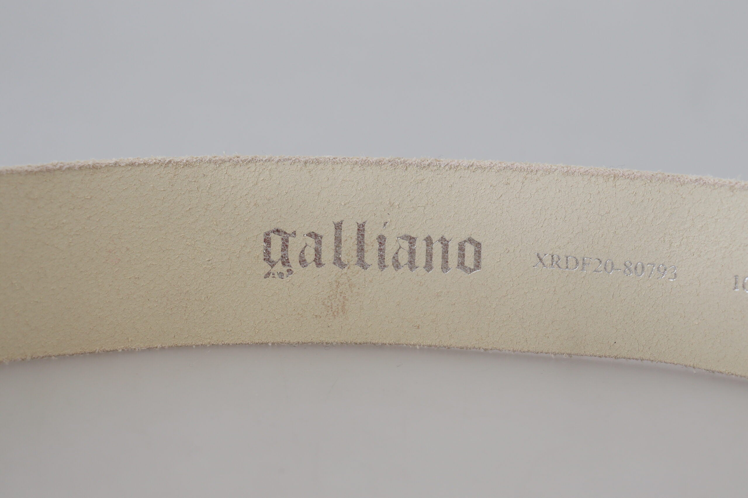 John Galliano Rosa Leder Brief Logo Runde Schnalle Taille Gürtel