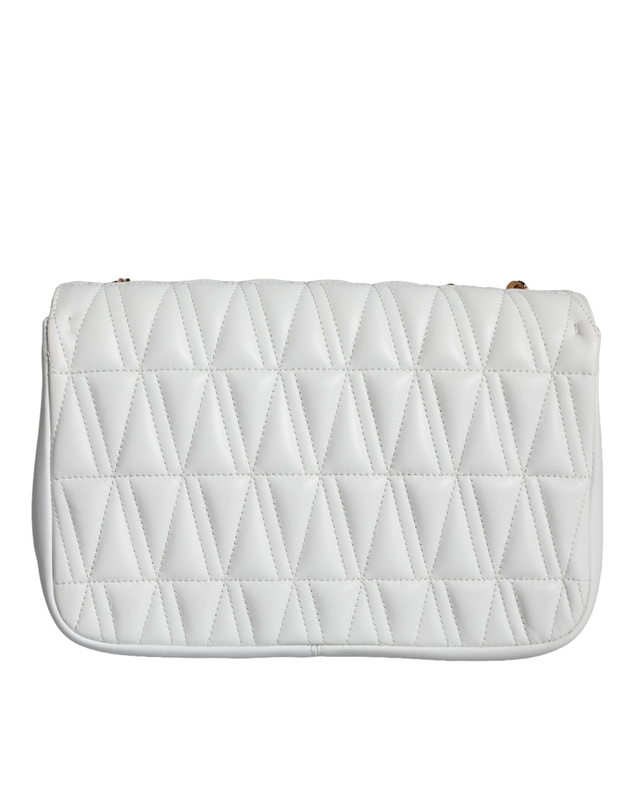 Versace Weiße Mini-Nappaleder-Crossbody-Umhängetasche