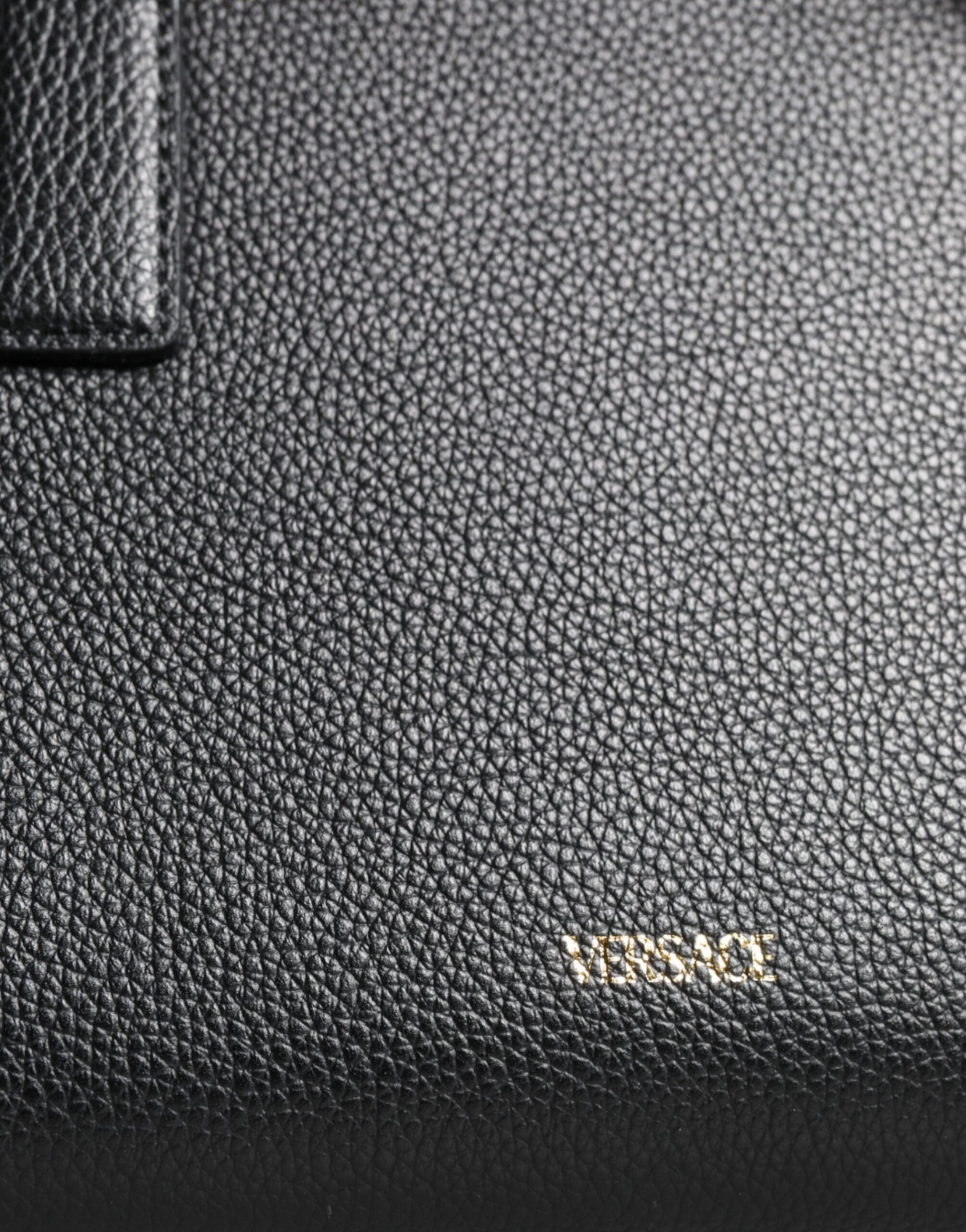 Versace Schwarze kleine Leder-TopHandle-Schulter-Crossbody-Tasche