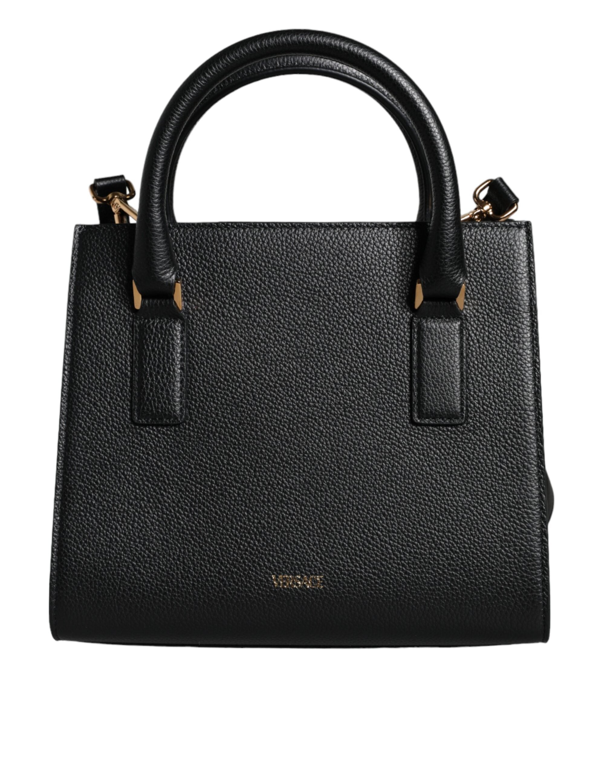 Versace Schwarze kleine Leder-TopHandle-Schulter-Crossbody-Tasche