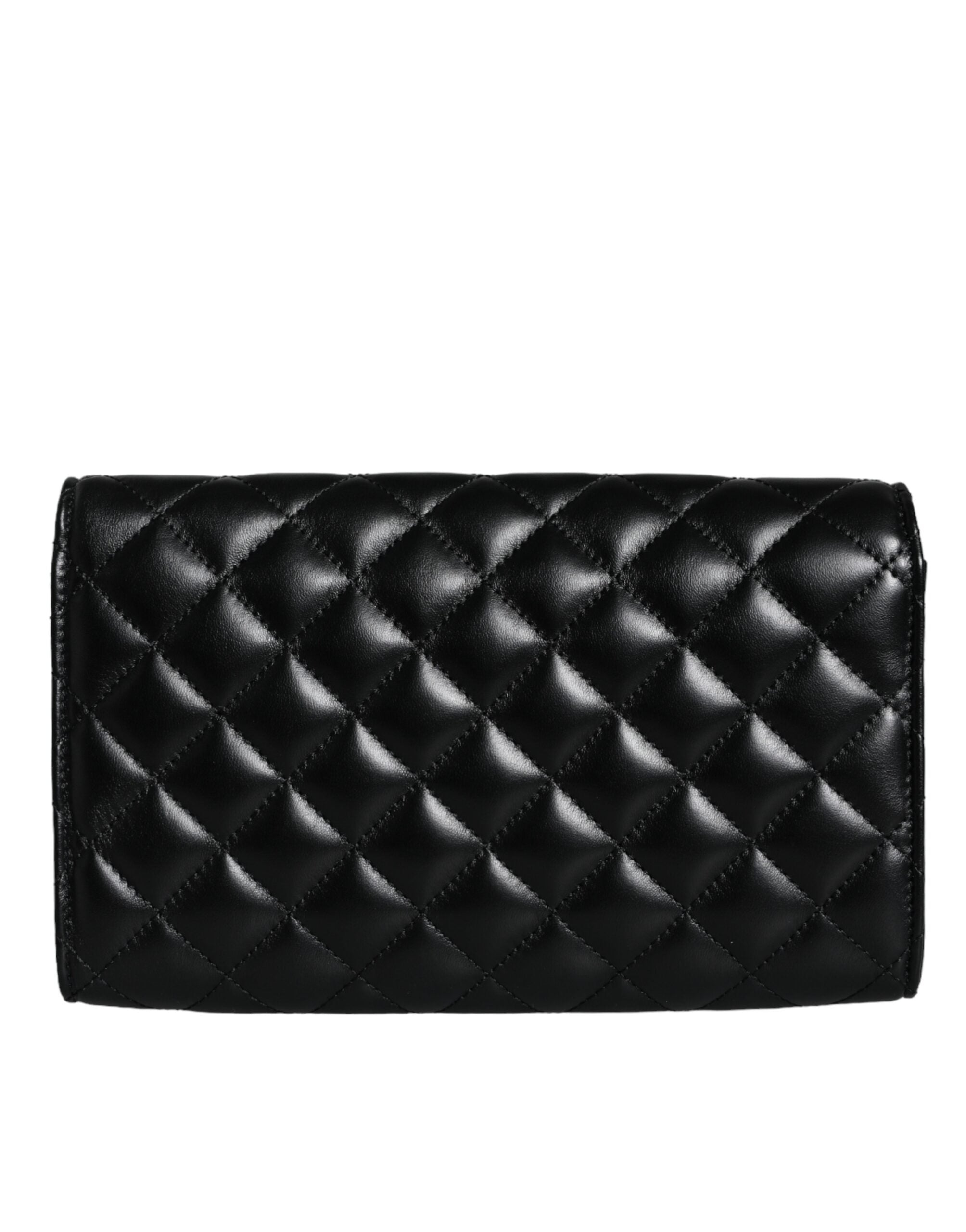 Versace Schwarze gesteppte Nappaleder Crossbody Umhängetasche