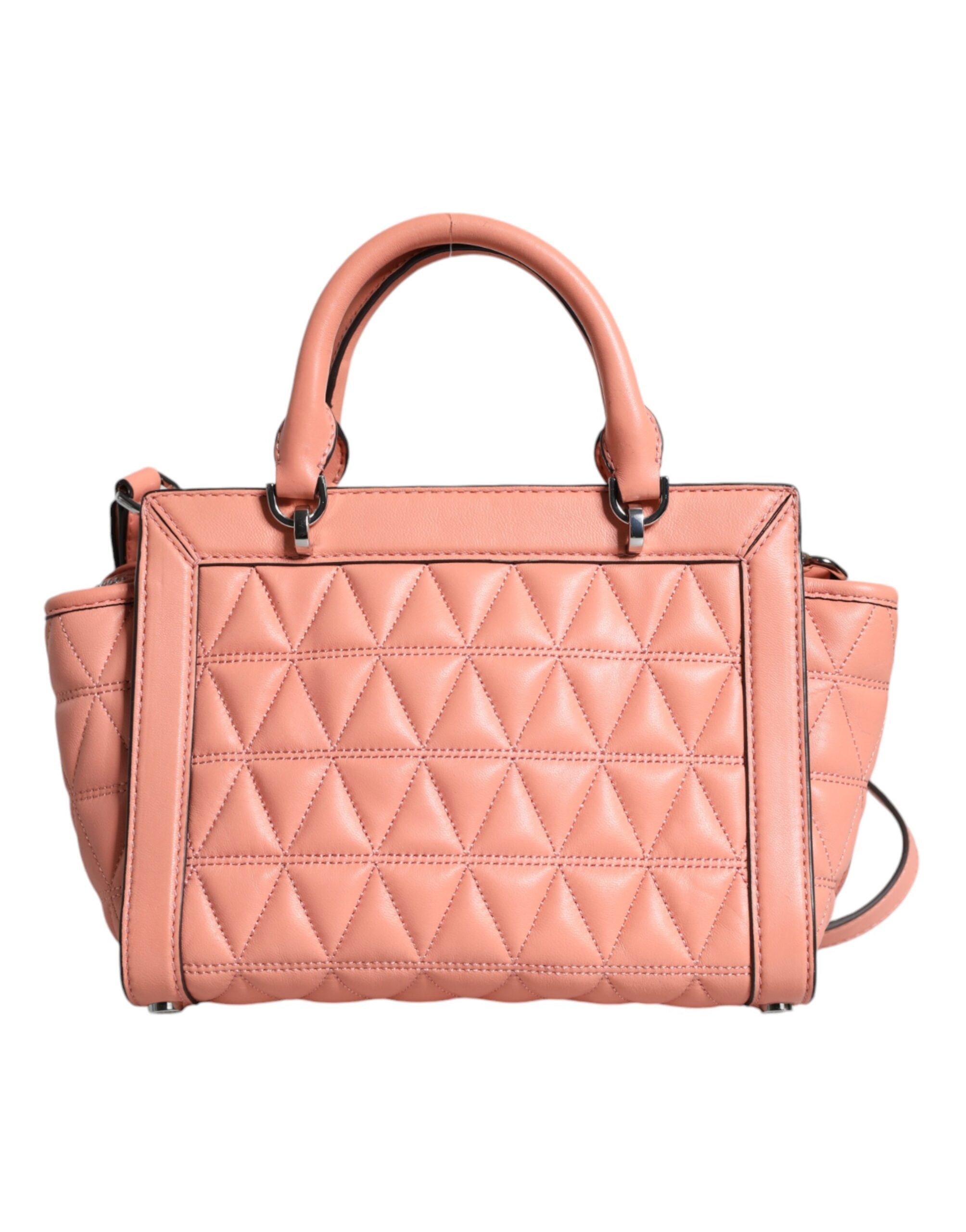 Michael Kors Pfirsich Gestepptes Leder Logo Crossbody VIVIANNE Messenger Bag