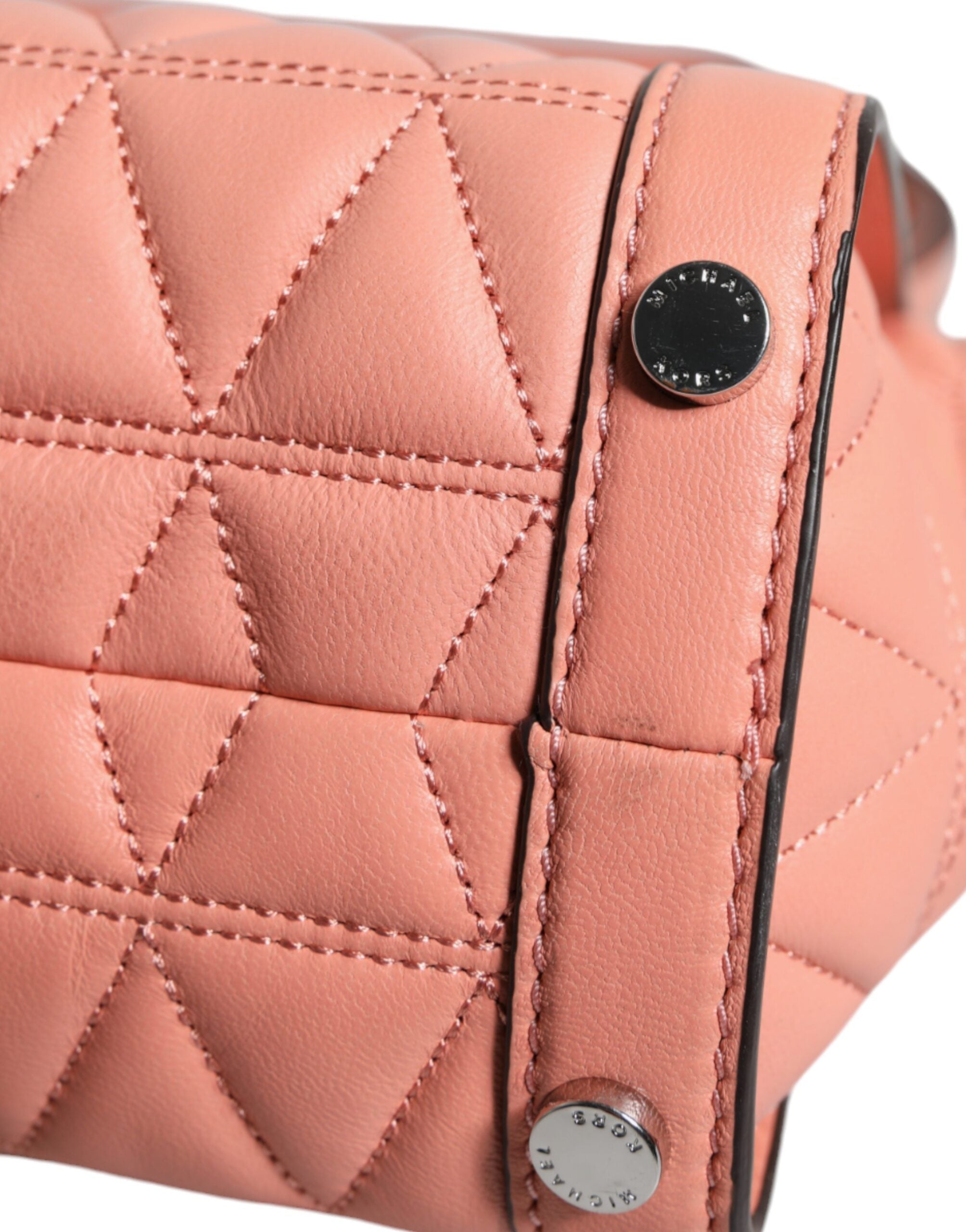 Michael Kors Pfirsich Gestepptes Leder Logo Crossbody VIVIANNE Messenger Bag