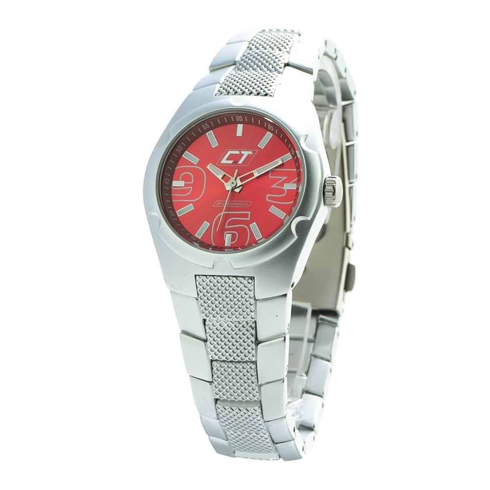 Chronotech Silberne Uhr aus Edelstahl