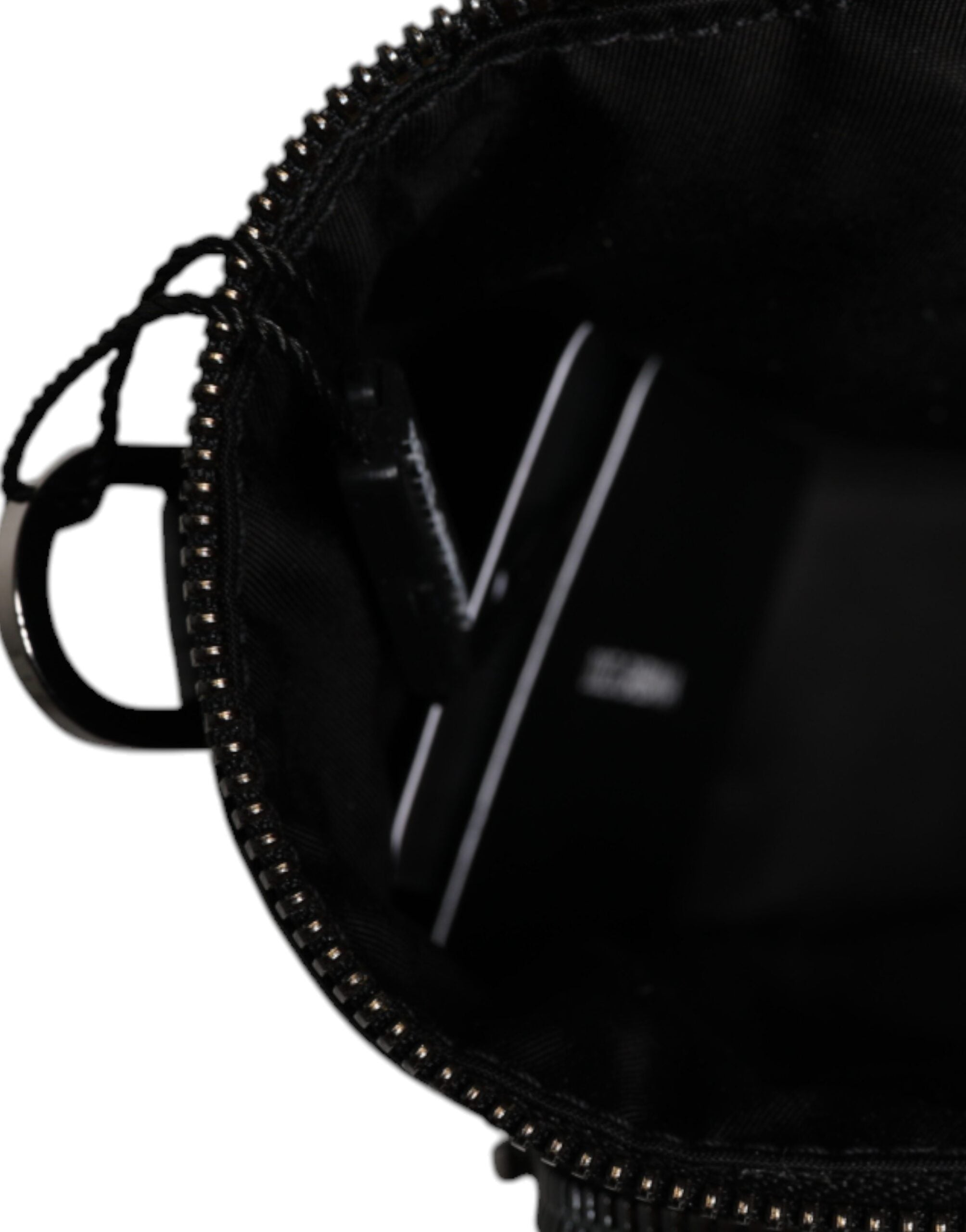 Dolce & Gabbana Schwarzes Leder Logo Geldbörse Crossbody Kameratasche