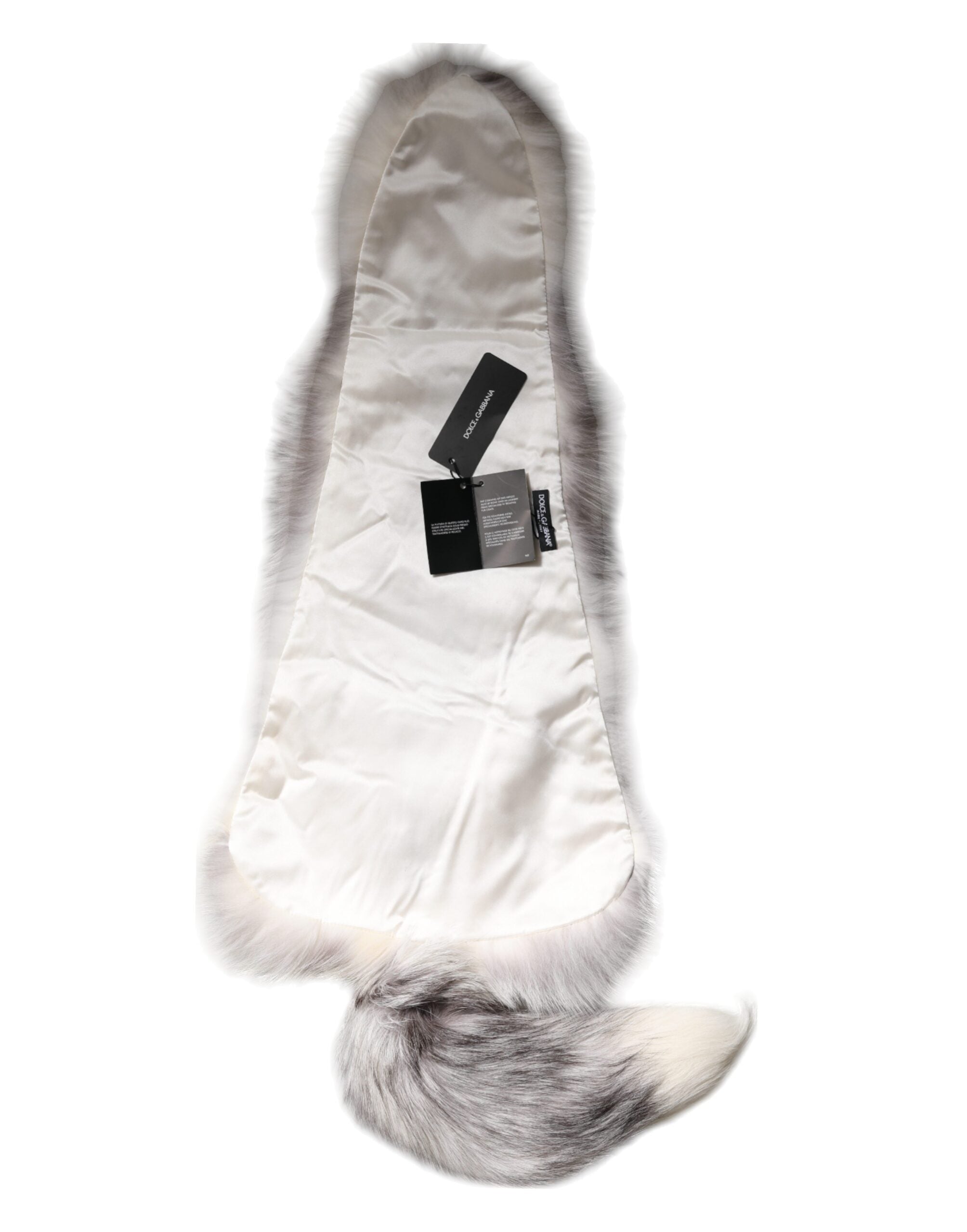 Dolce & Gabbana Weißer Fuchs Pelz Hals Wrap Warmer Winterschal