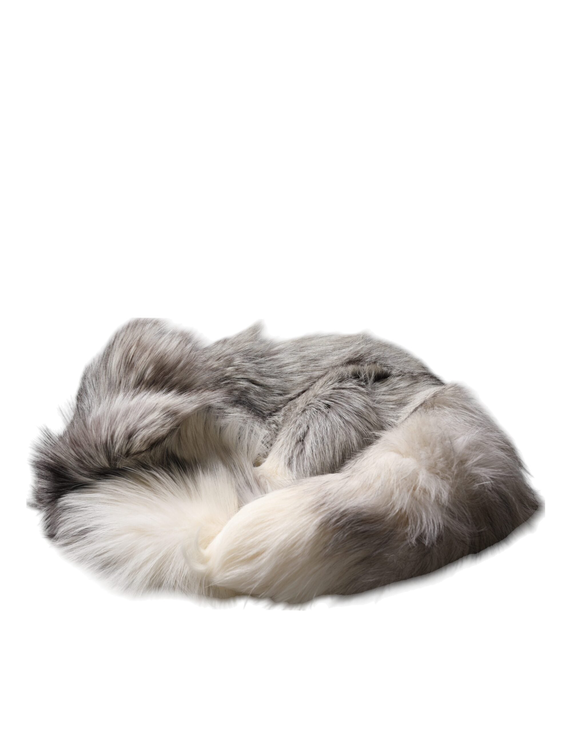 Dolce & Gabbana Weißer Fuchs Pelz Hals Wrap Warmer Winterschal