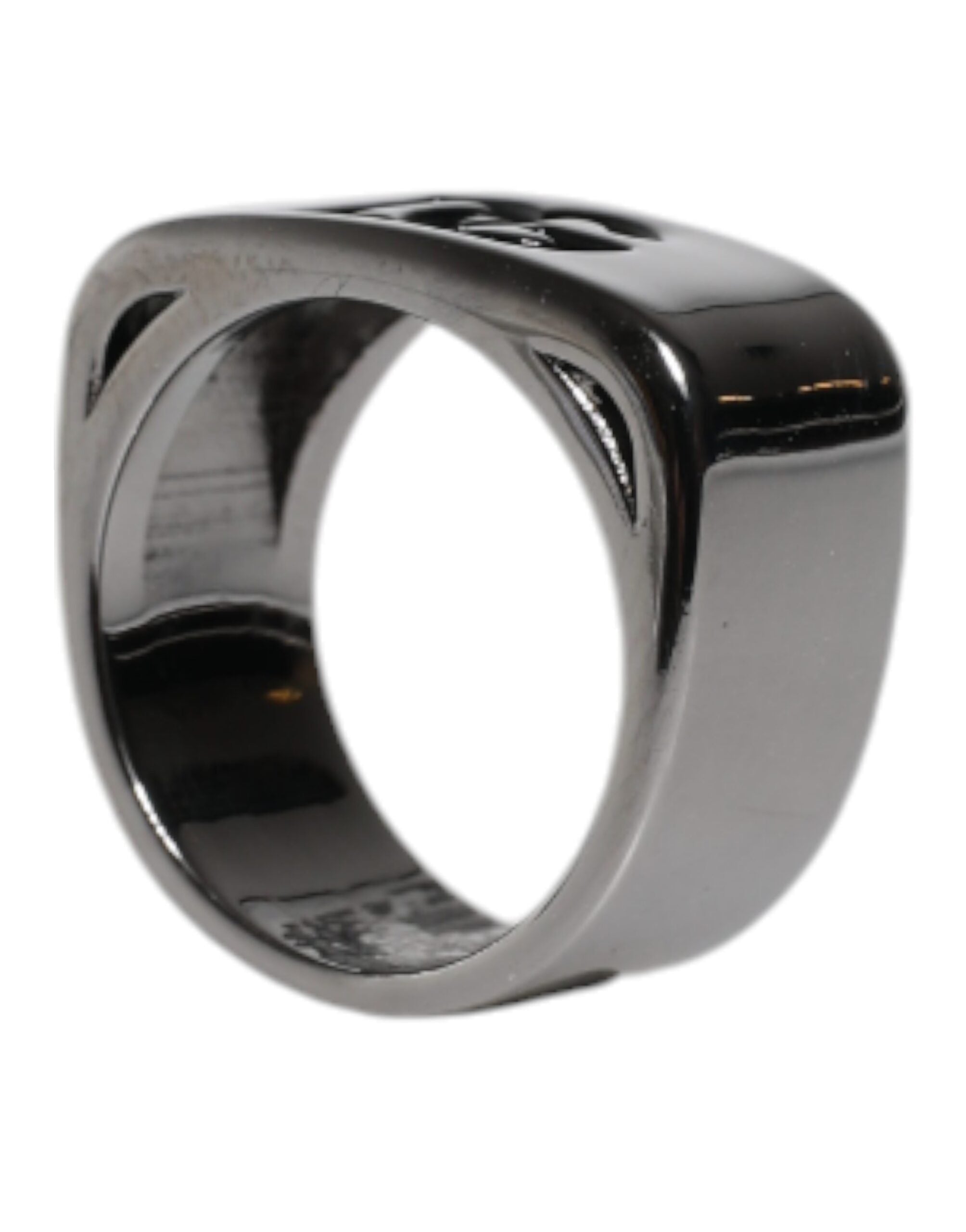 Dolce & Gabbana Silberfarbener Messing Anello DG Logo Ring