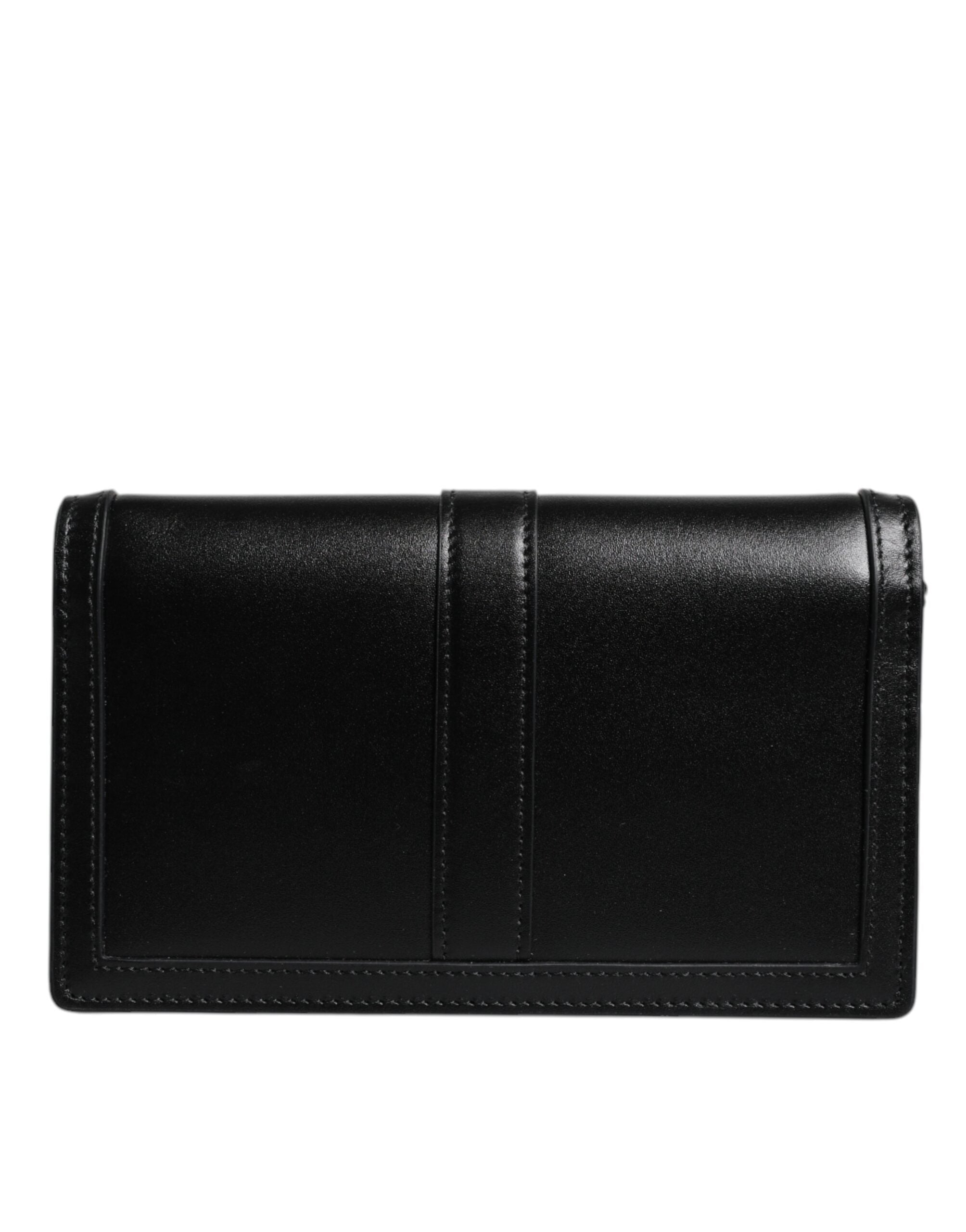 Versace Schwarze Kalbsleder-Kettenriemen-Schulter-Crossbody-Tasche