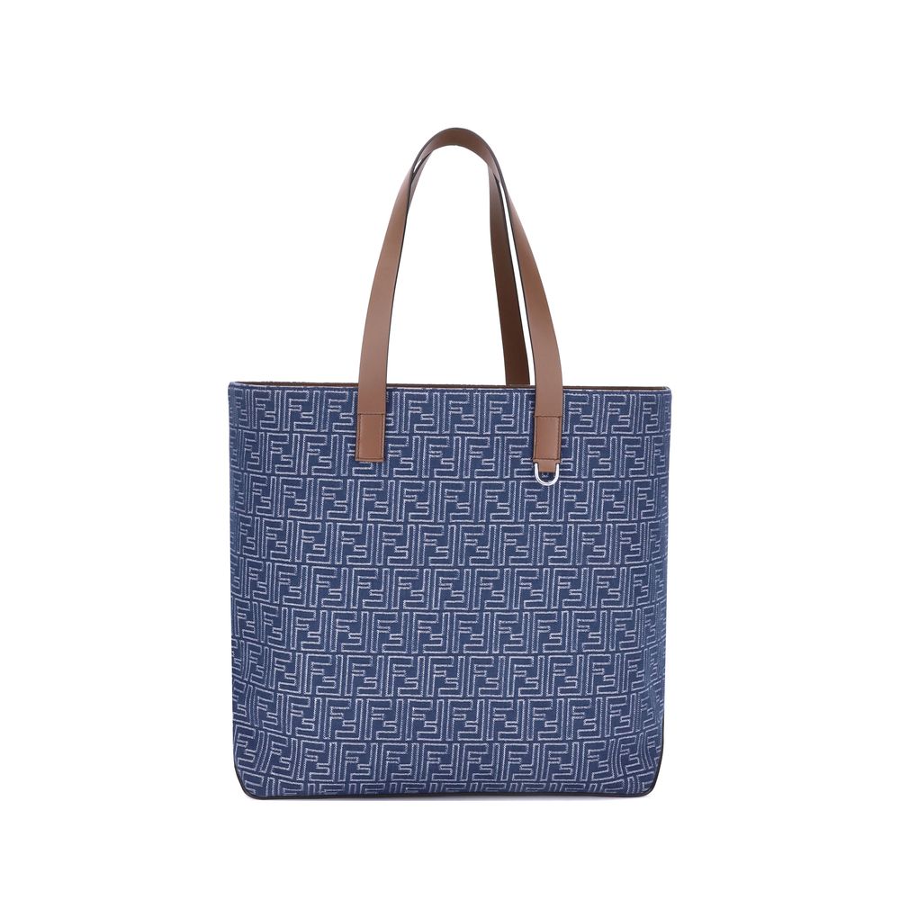 Fendi Tote Tasche aus besticktem Denim