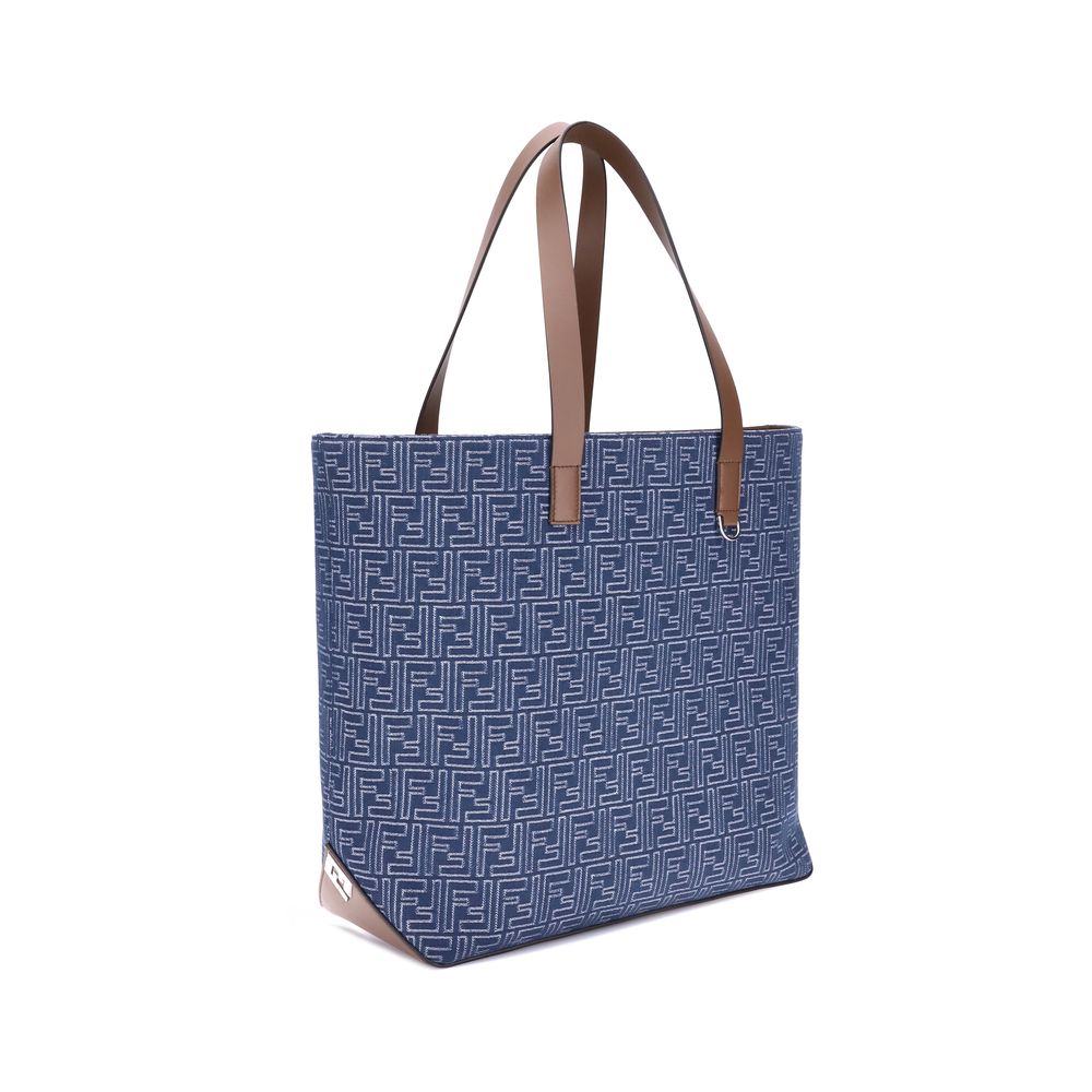 Fendi Tote Tasche aus besticktem Denim