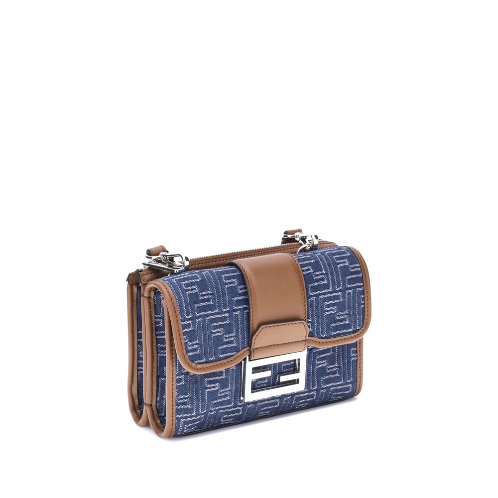 Fendi Baguette denim Umhängetasche