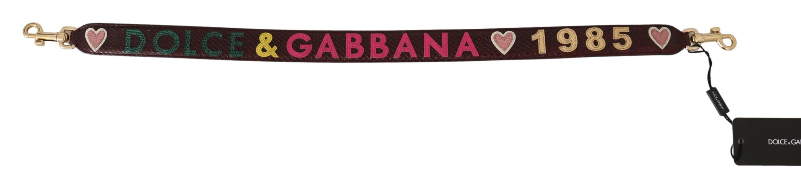 Dolce & Gabbana Bordeaux Exotische Haut Leder Gürtel Schulterriemen