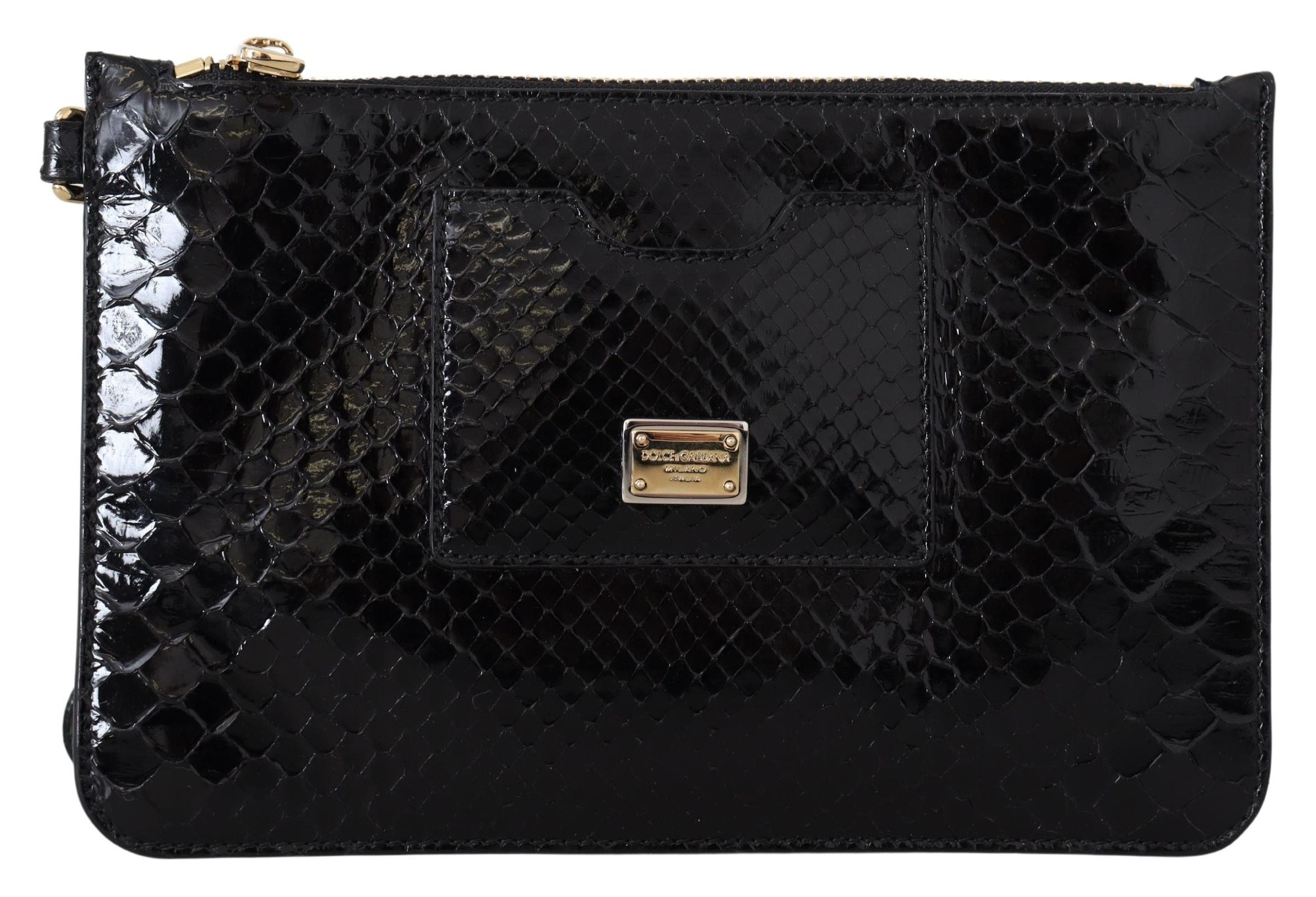 Dolce & Gabbana Schwarzes Leder Portemonnaie Handtäschchen Spiegel Agnese Brieftasche