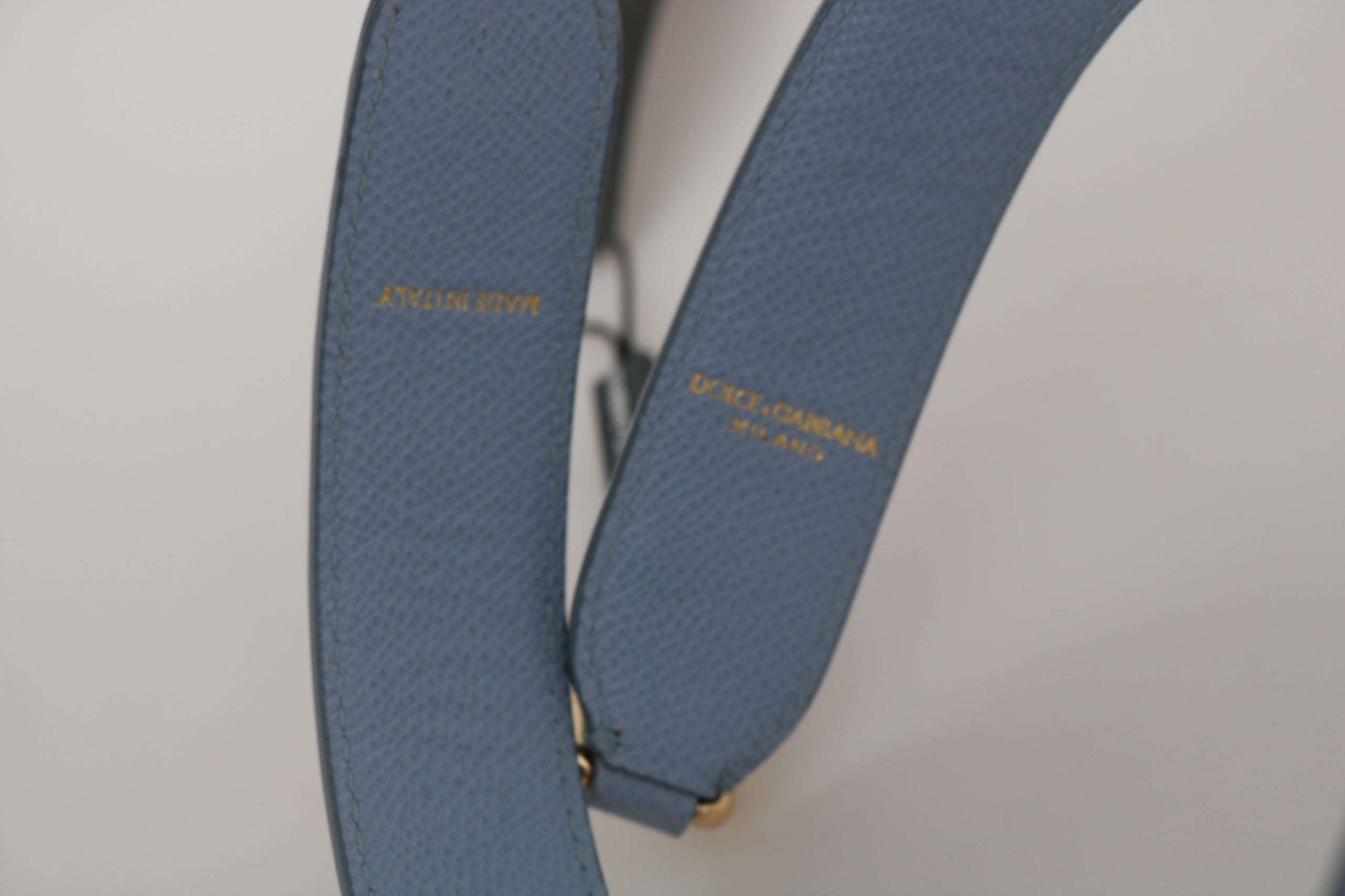 Dolce & Gabbana Blaue Lederhandtasche Accessoire Schulterriemen