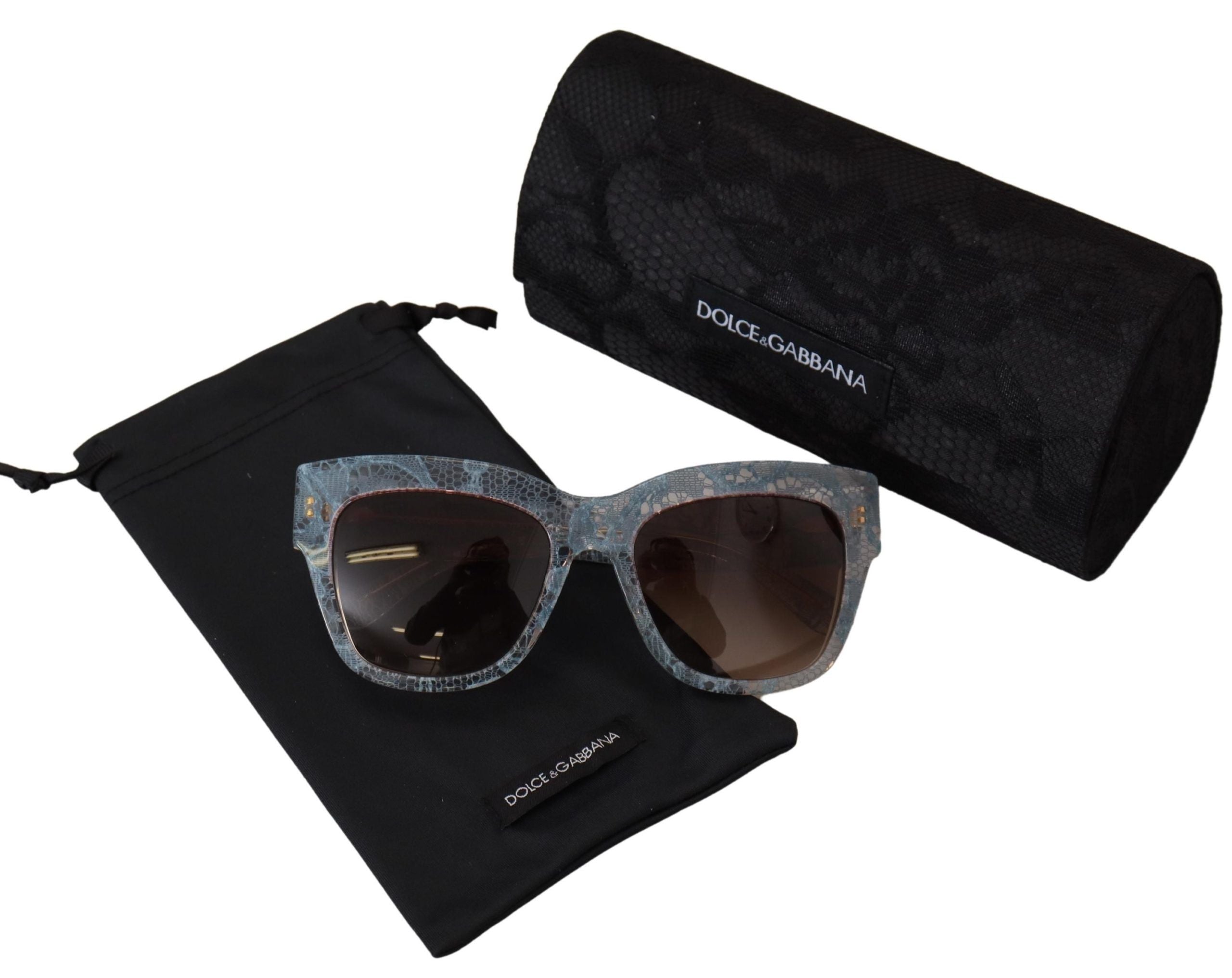 Dolce & Gabbana Blaue Spitze Acetat Rechteck DG4231 Shades Sonnenbrillen