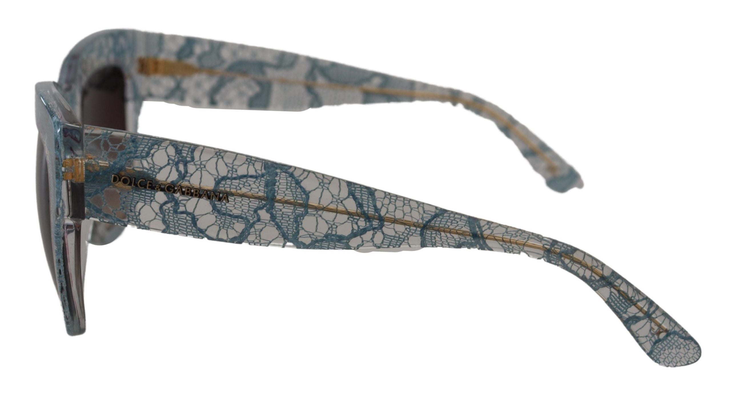 Dolce & Gabbana Blaue Spitze Acetat Kristall Schmetterling DG4231 Sonnenbrille