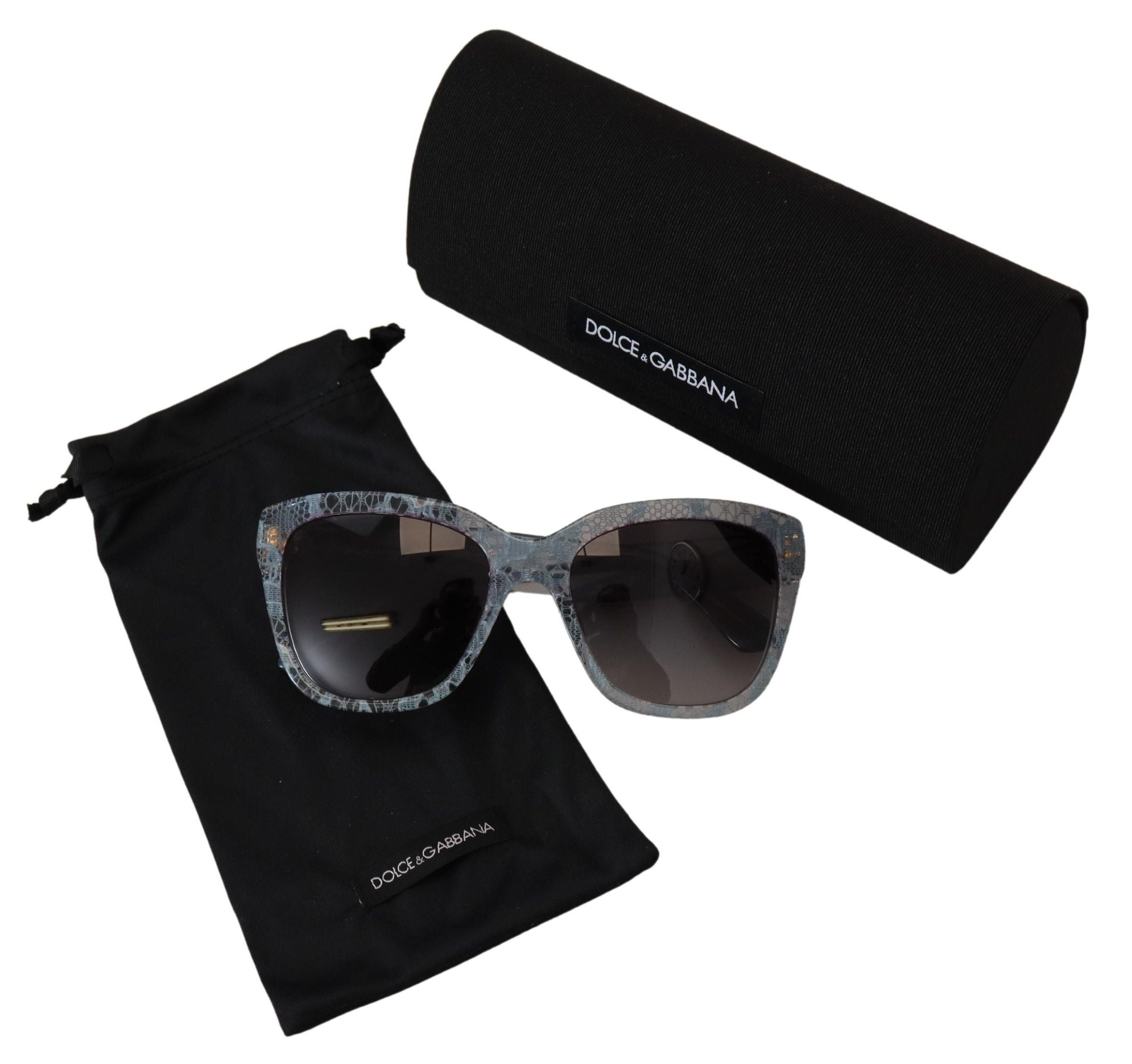 Dolce & Gabbana Blaue Spitze Acetat Rechteck Shades DG4226 Sonnenbrille