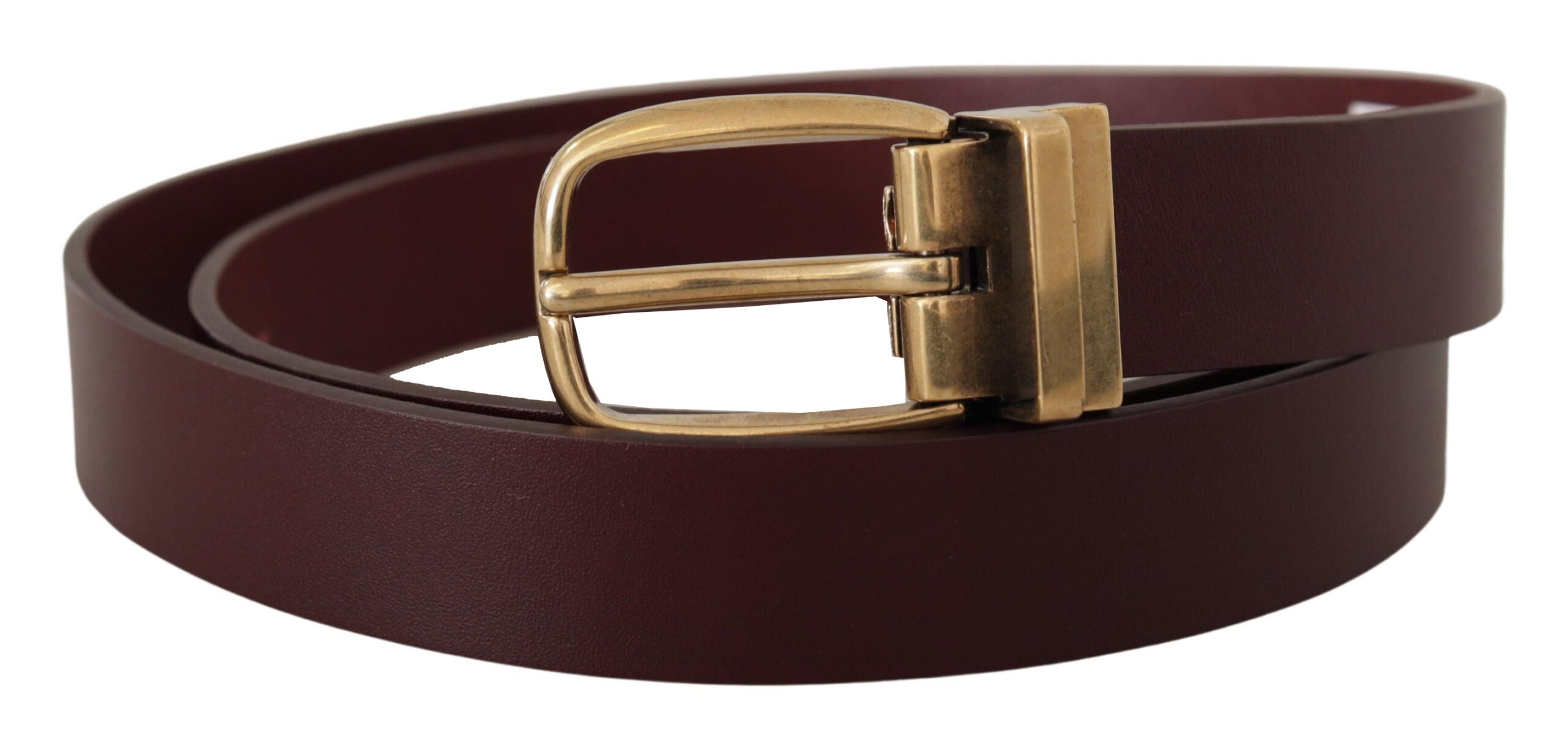 Dolce & Gabbana Brauner Ledergürtel mit goldener Metallschnalle