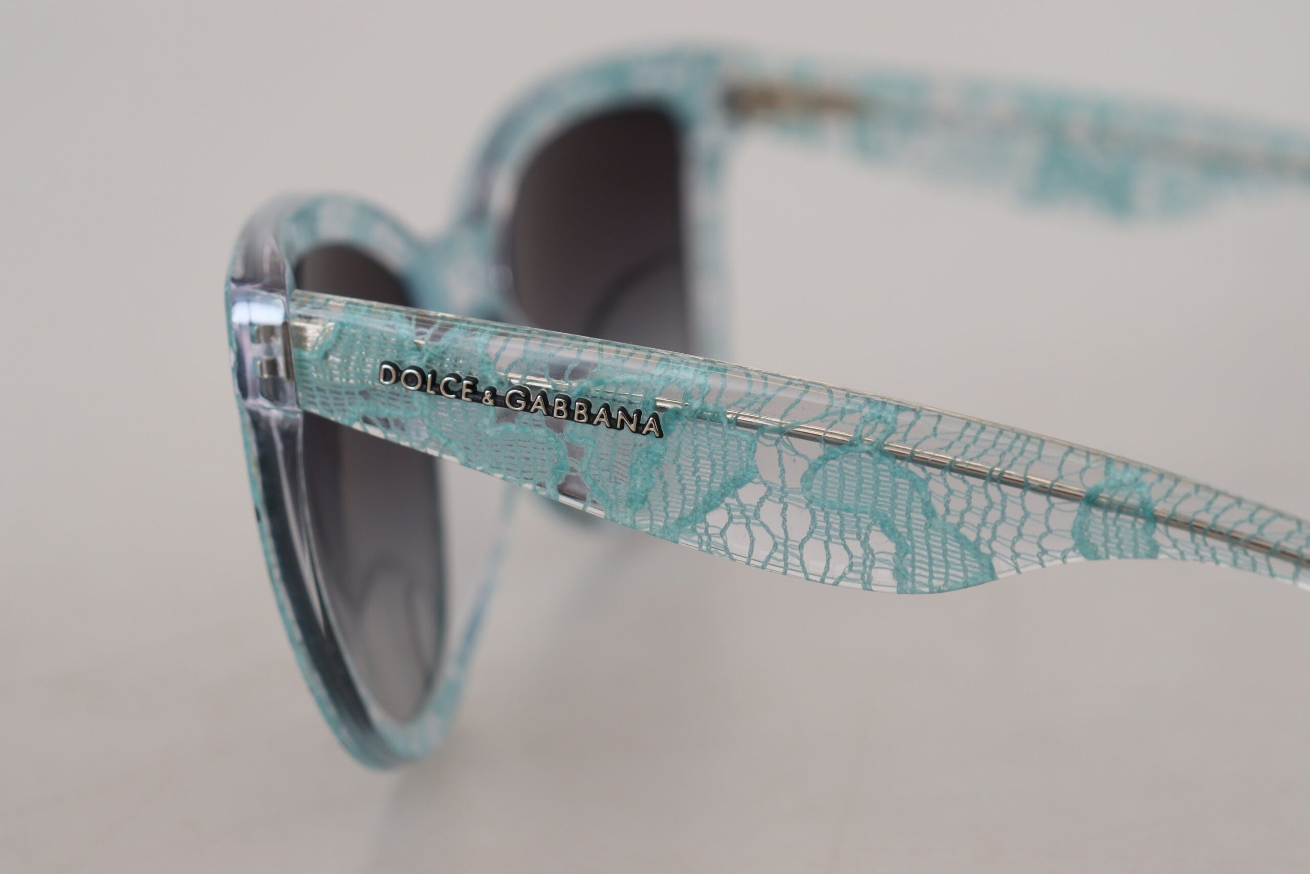 Dolce & Gabbana Blaue DG4190 Spitze Kristall Acetat Schmetterling Sonnenbrille