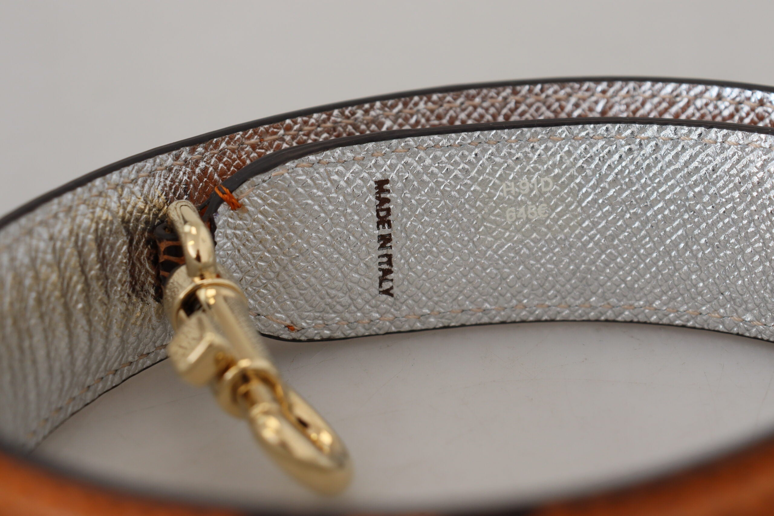 Dolce & Gabbana Orange Crystals Leder Tasche Accessoire Schulterriemen