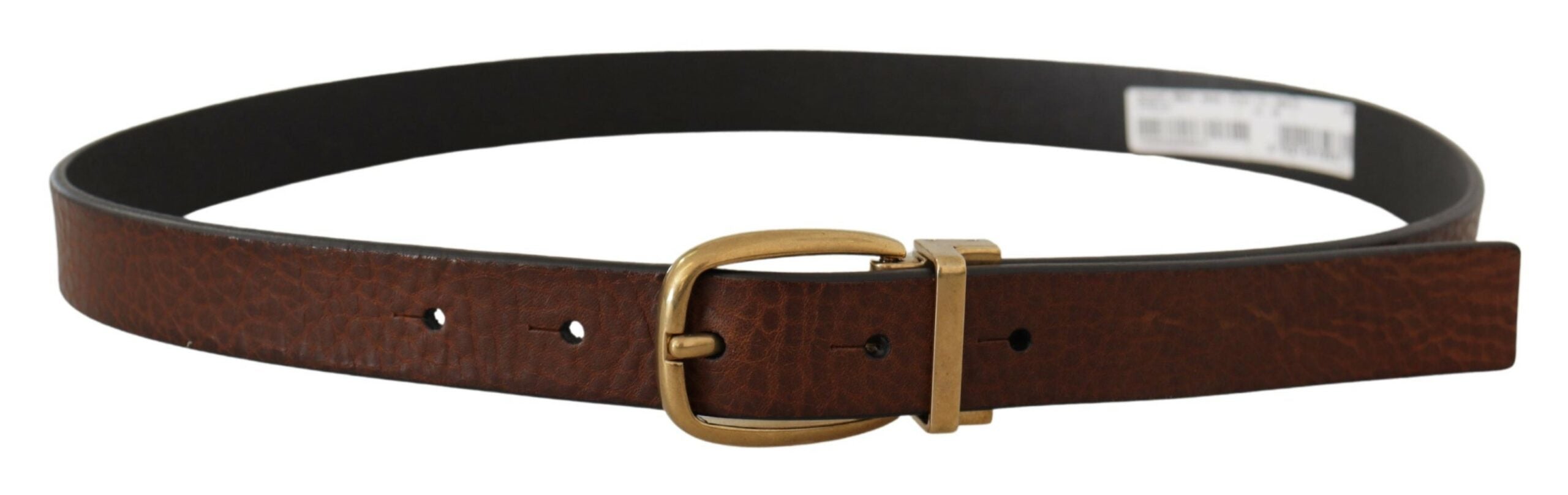 Dolce & Gabbana Brauner Ledergürtel mit Metallschnalle im Vintage-Stil
