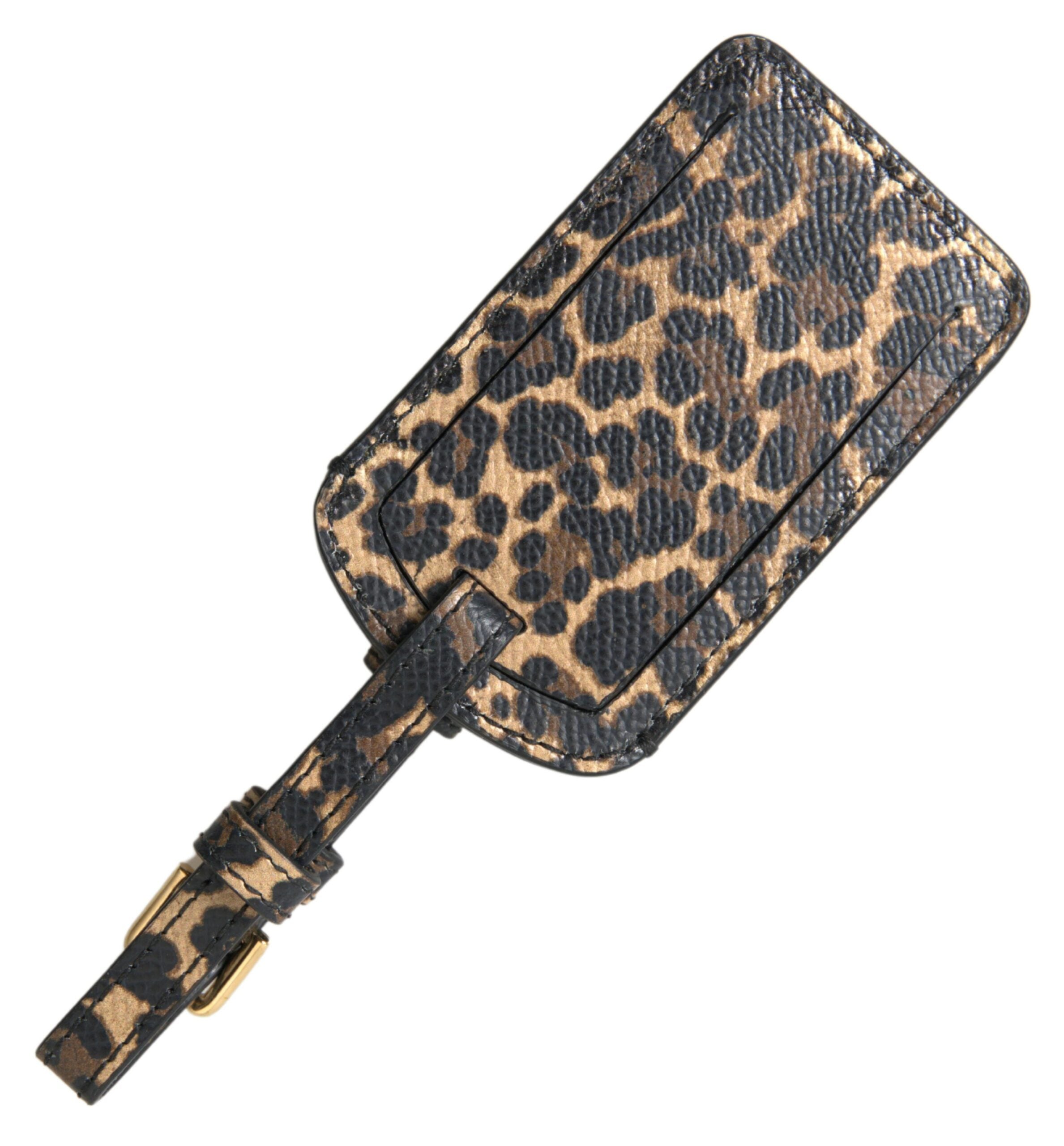 Dolce & Gabbana Multicolor Leopard Dauphine Leder DG Logo Kofferanhänger