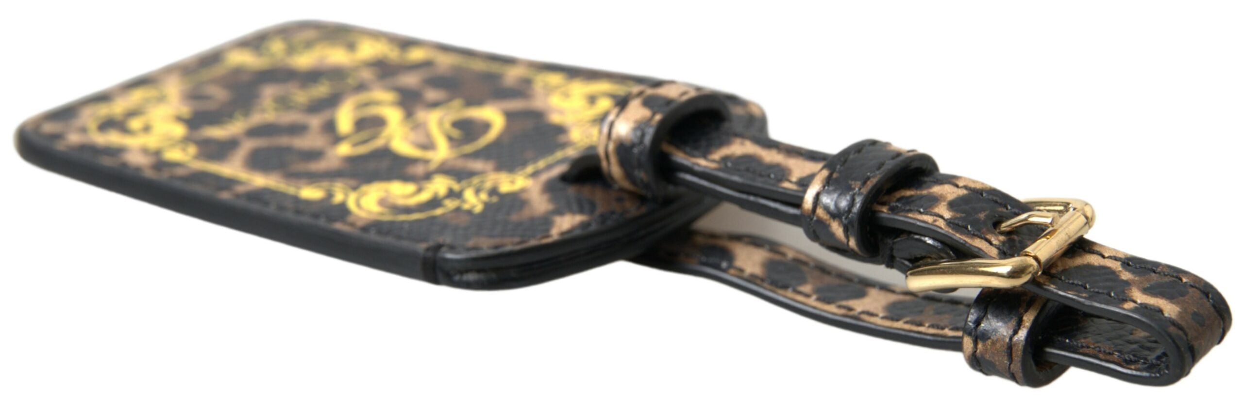 Dolce & Gabbana Multicolor Leopard Dauphine Leder DG Logo Kofferanhänger