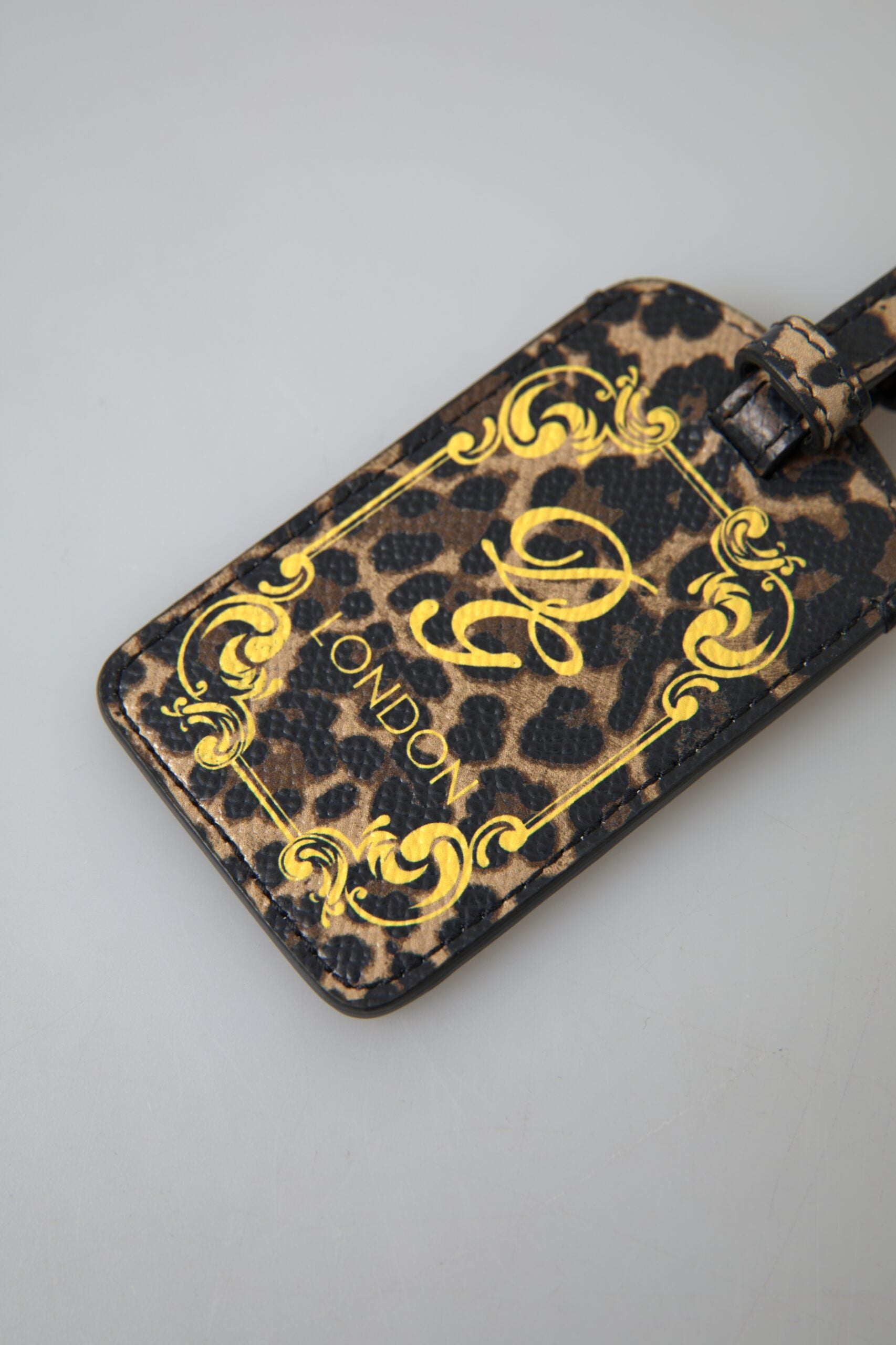 Dolce & Gabbana Multicolor Leopard Dauphine Leder DG Logo Kofferanhänger