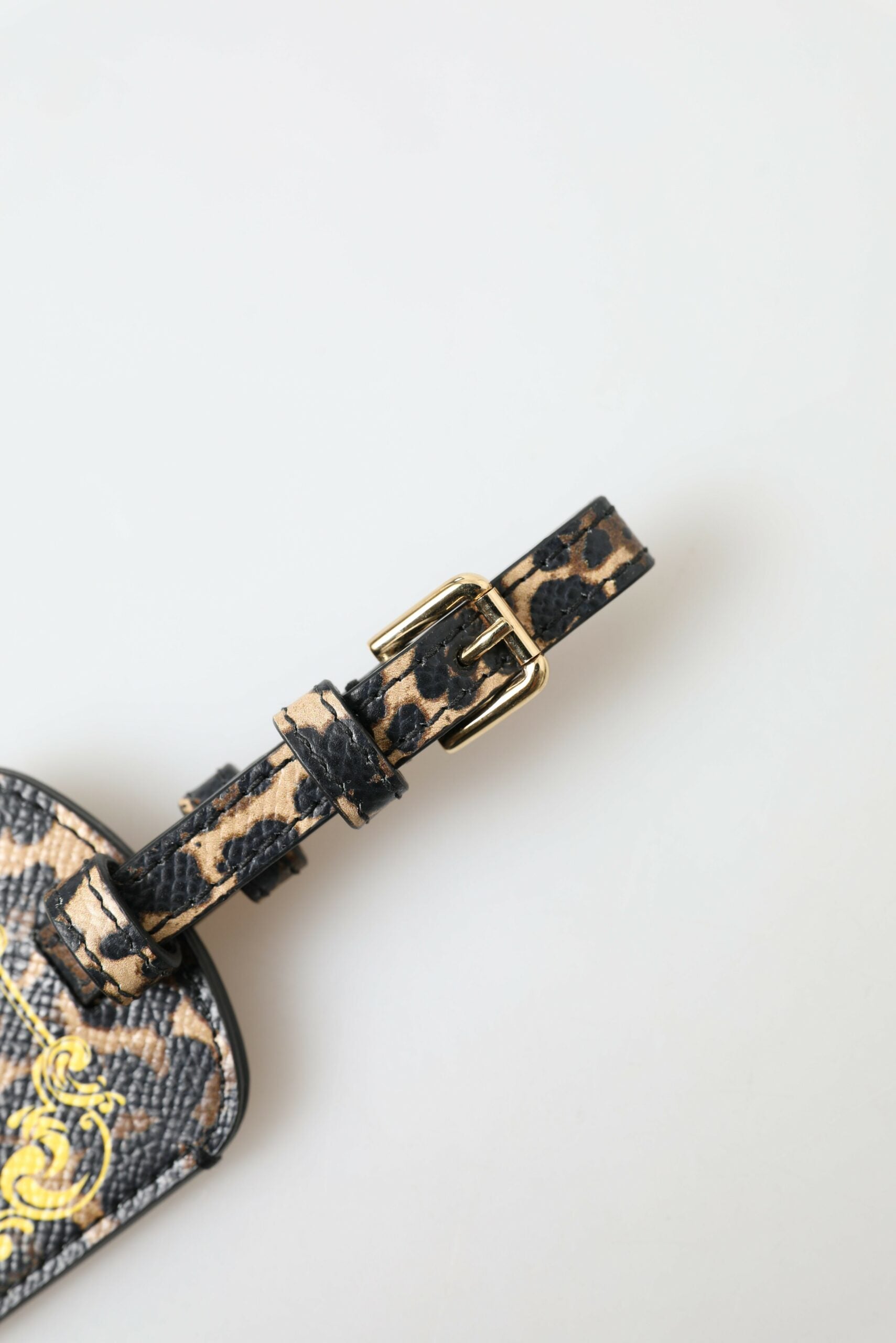 Dolce & Gabbana Multicolor Leopard Dauphine Leder DG Logo Kofferanhänger