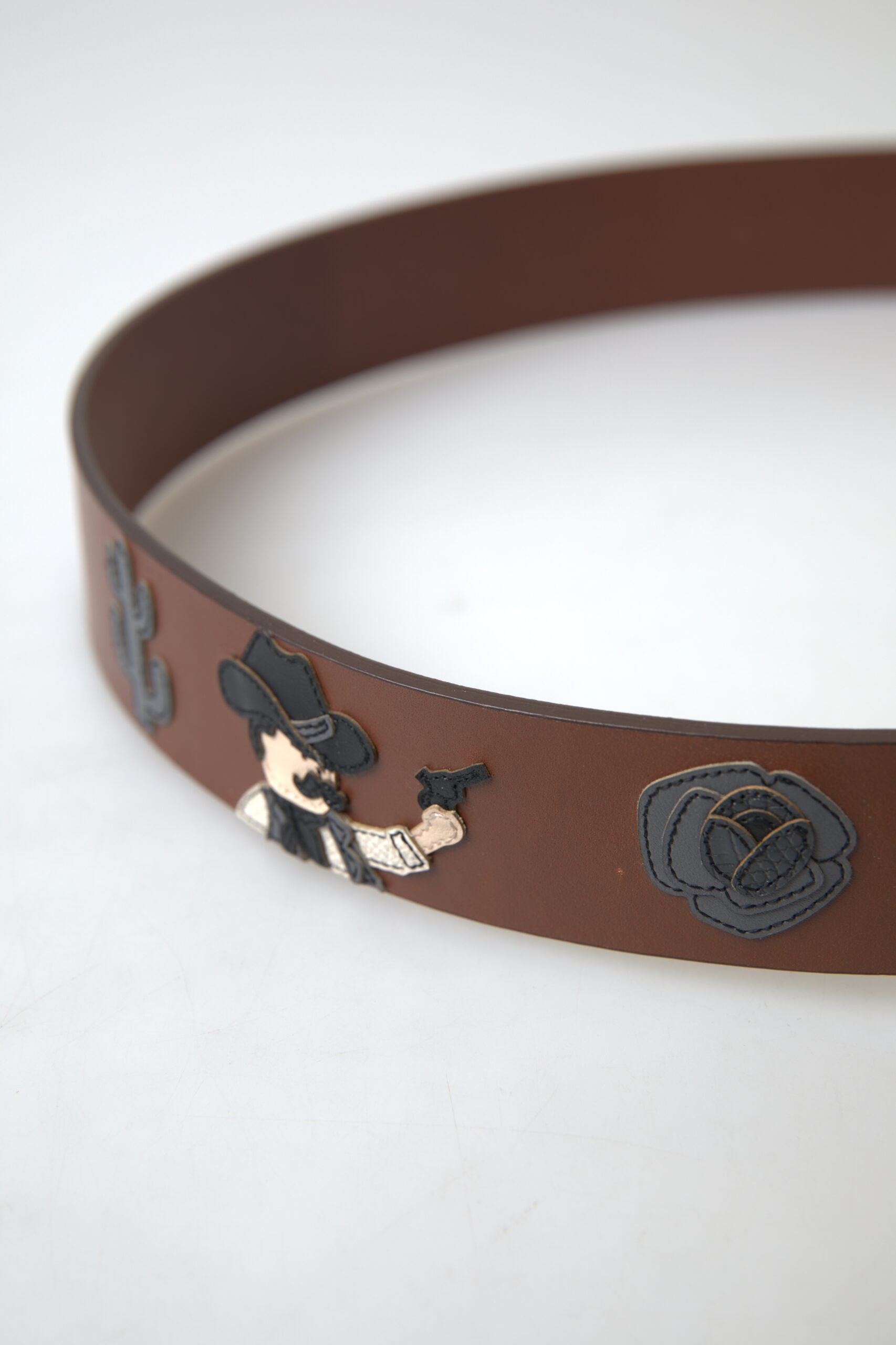 Dolce & Gabbana Braunes Leder #DGFAMLY Gürtel mit quadratischer Schnalle