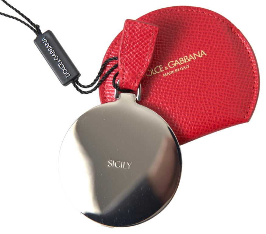 Dolce & Gabbana Handspiegelhalter aus rotem Kalbsleder