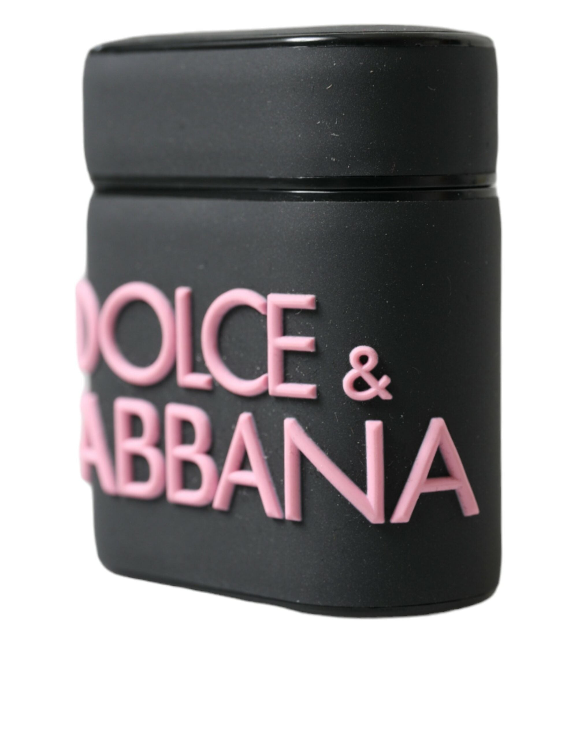Dolce & Gabbana Schwarz-Rosa Silikon geprägte Logo Airpods Fall