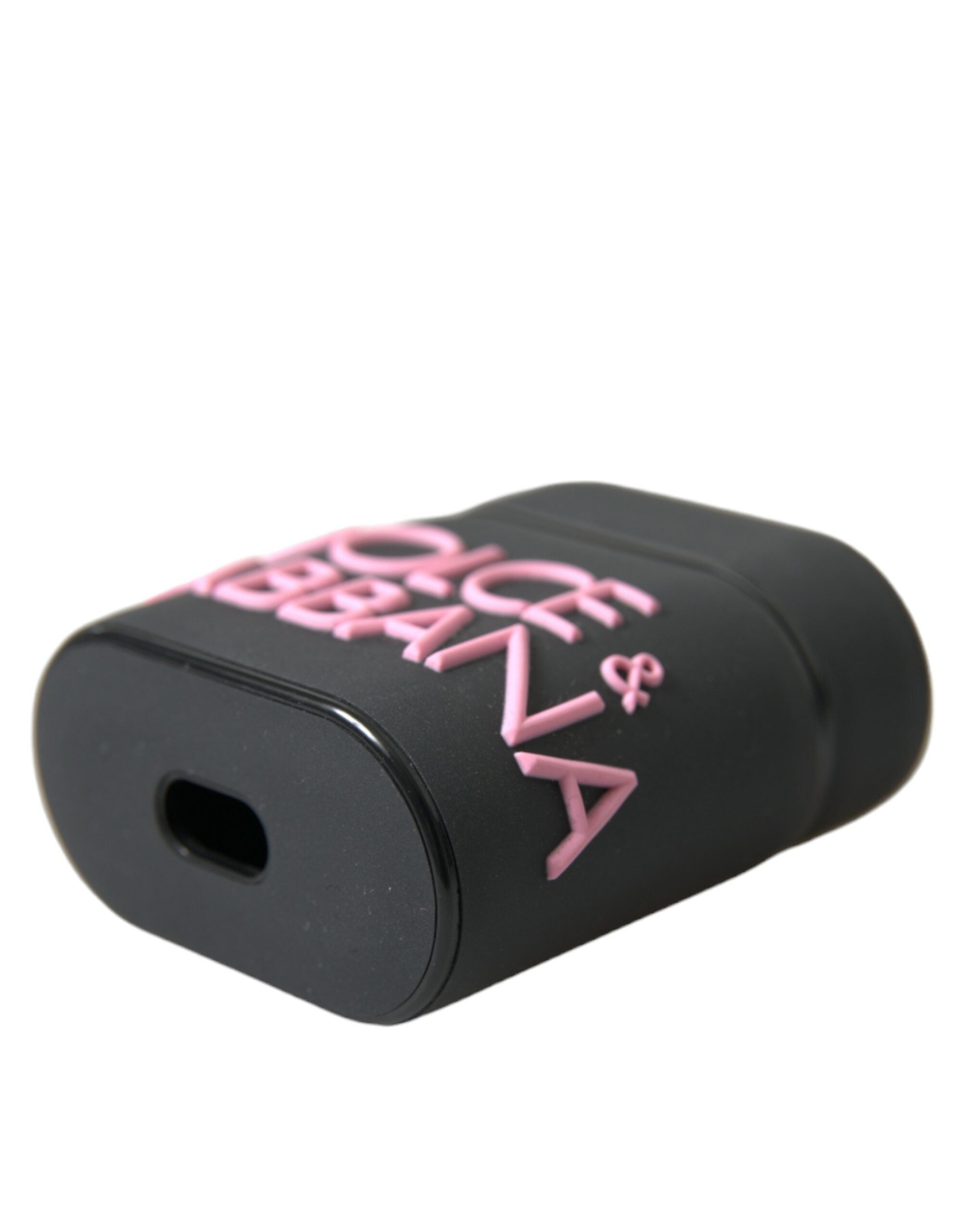 Dolce & Gabbana Schwarz-Rosa Silikon geprägte Logo Airpods Fall