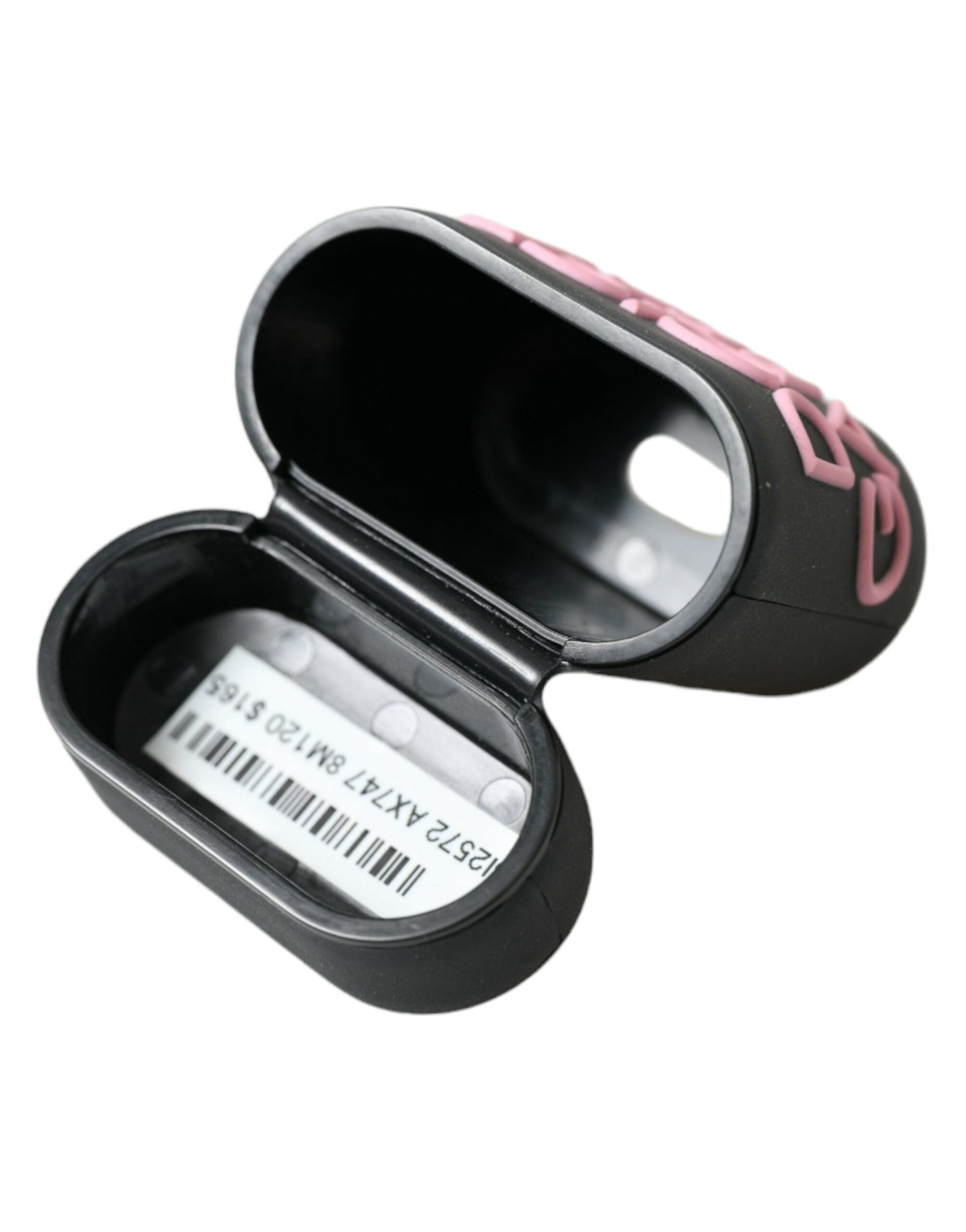 Dolce & Gabbana Schwarz-Rosa Silikon geprägte Logo Airpods Fall