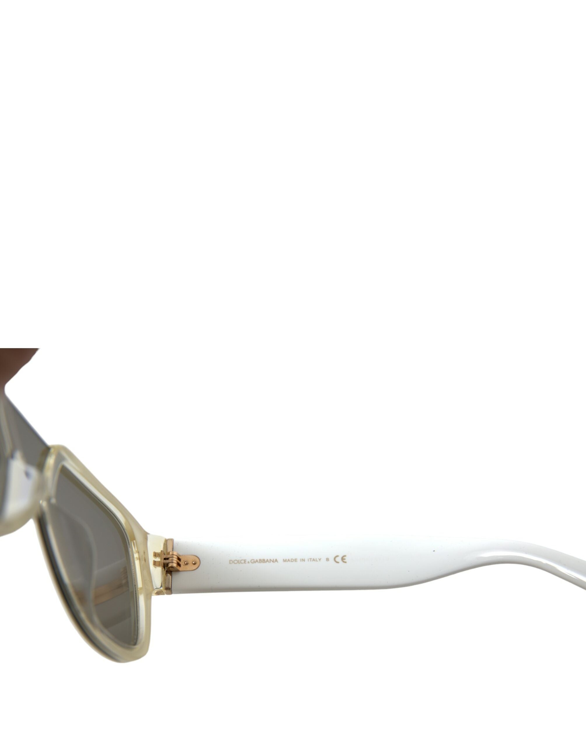 Dolce & Gabbana Weiße Acetat-Spiegel-Gläser DG4356 Sonnenbrille