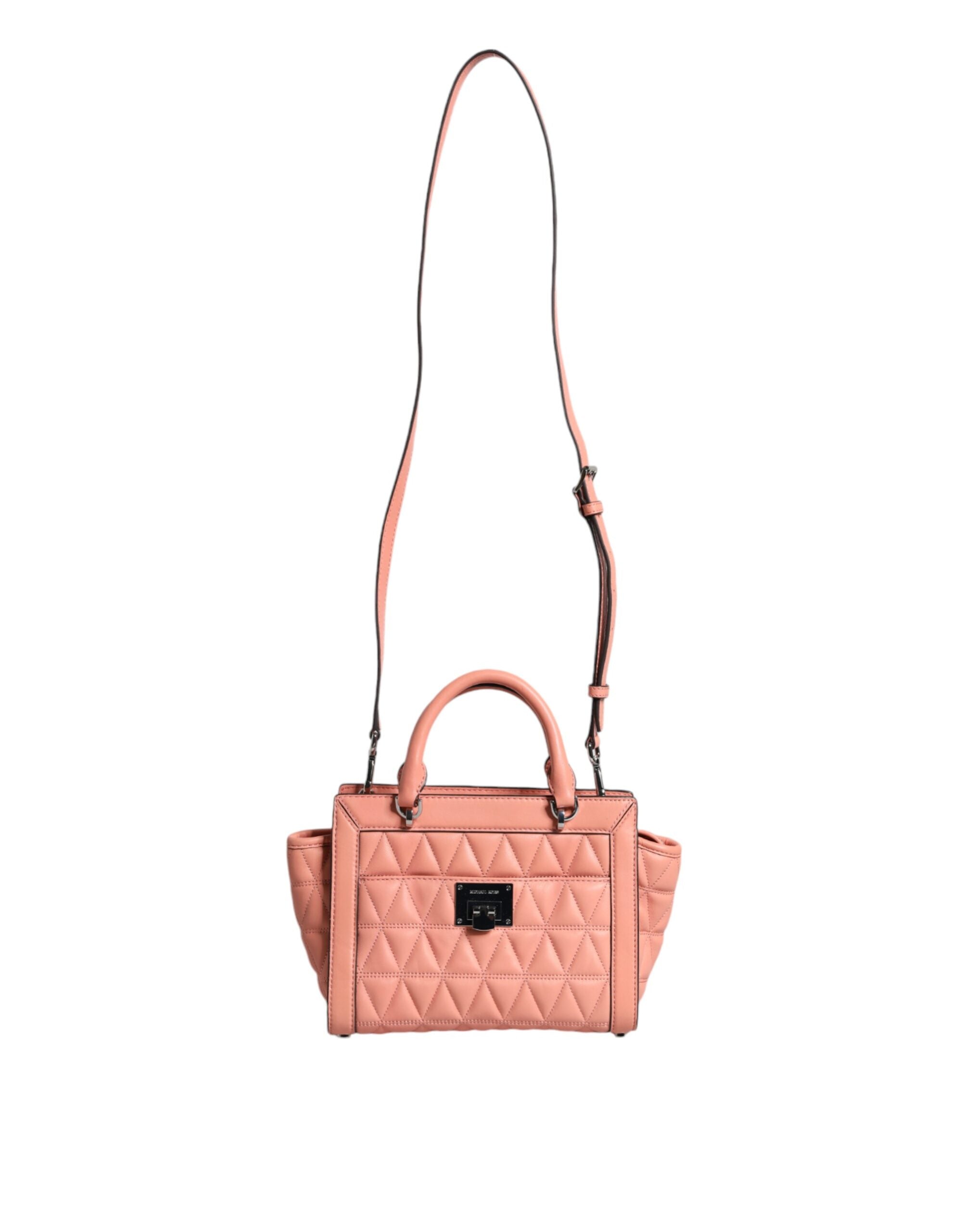 Michael Kors Pfirsich Gestepptes Leder Logo Crossbody VIVIANNE Messenger Bag