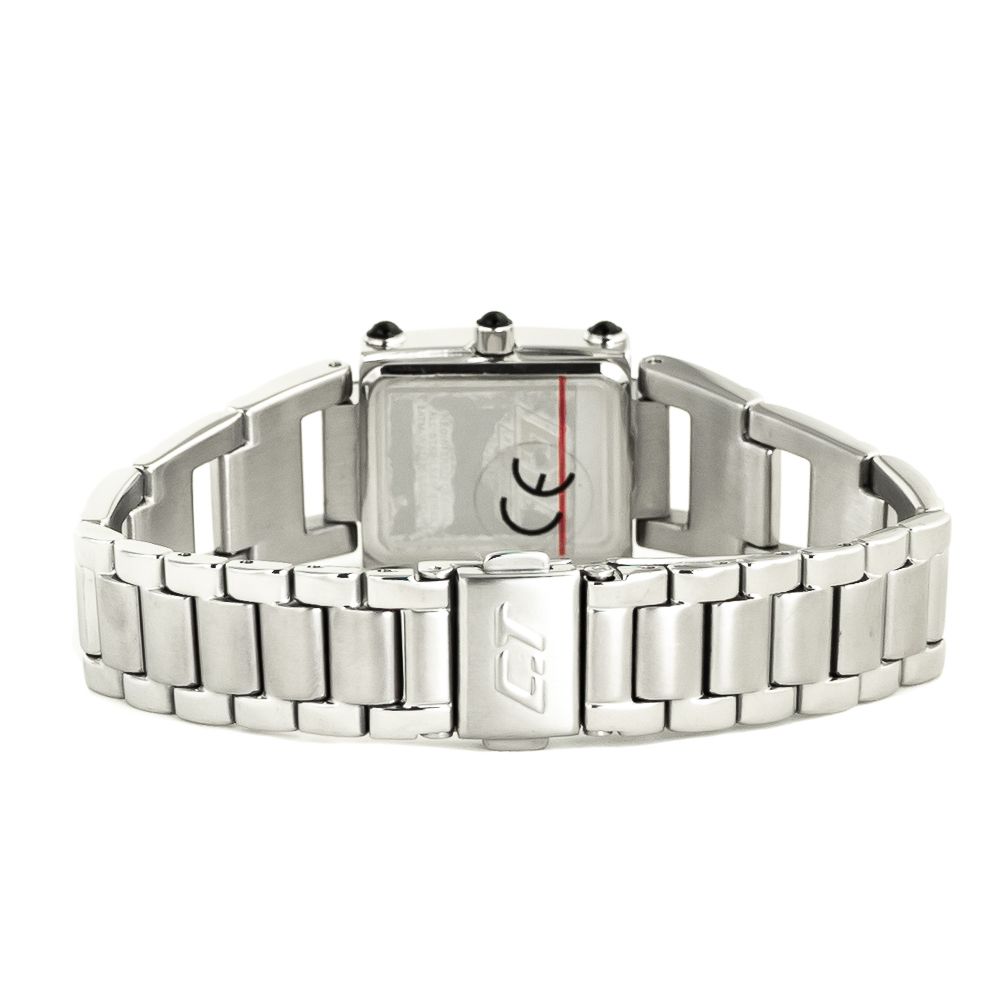 Chronotech Silberne Uhr aus Edelstahl