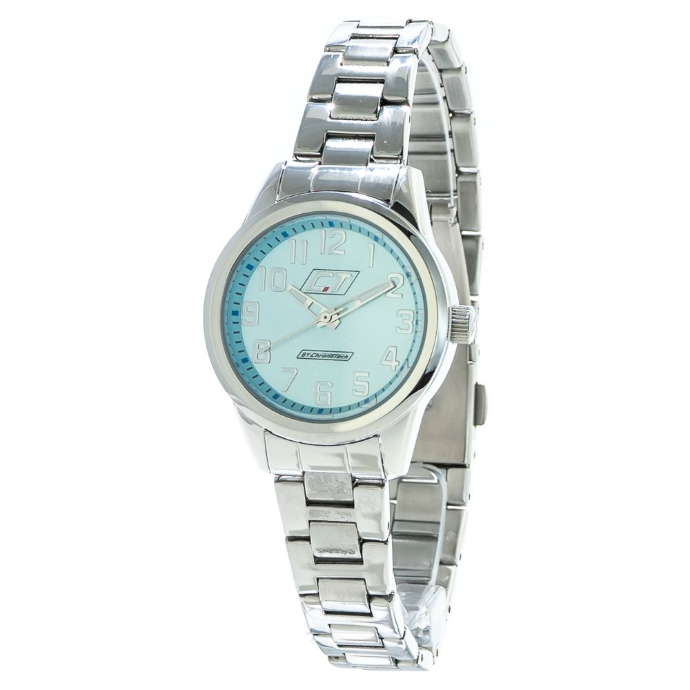Chronotech Silberne Uhr aus Edelstahl