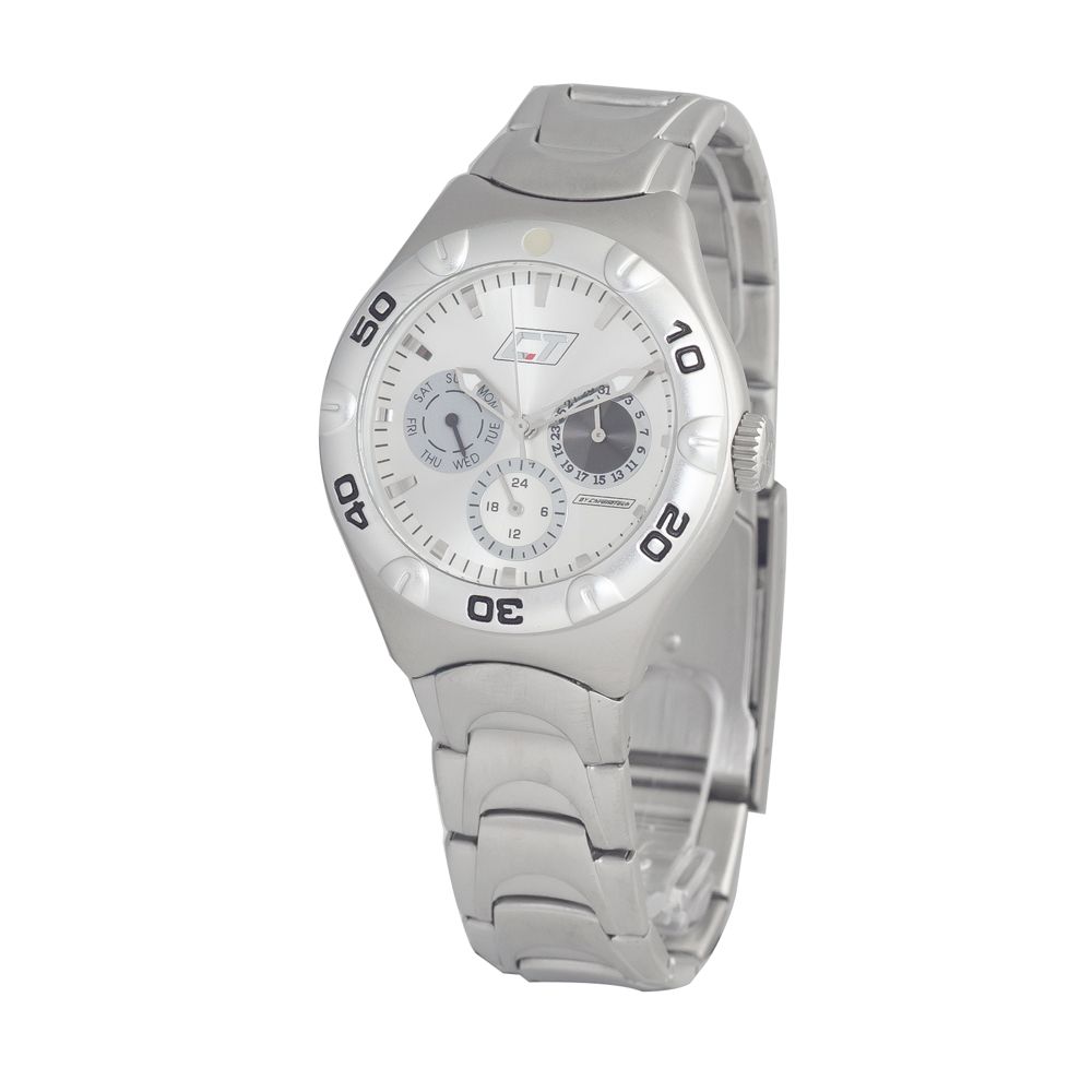 Chronotech Silberne Uhr aus Edelstahl