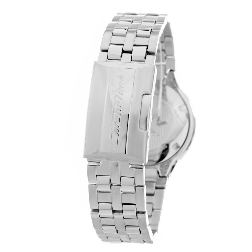 Chronotech Silberne Uhr aus Edelstahl