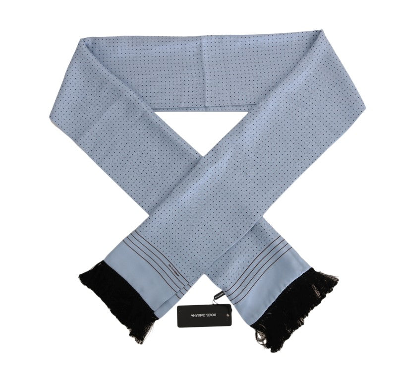 Dolce & Gabbana Blauer Seidenschal mit Polka Dot