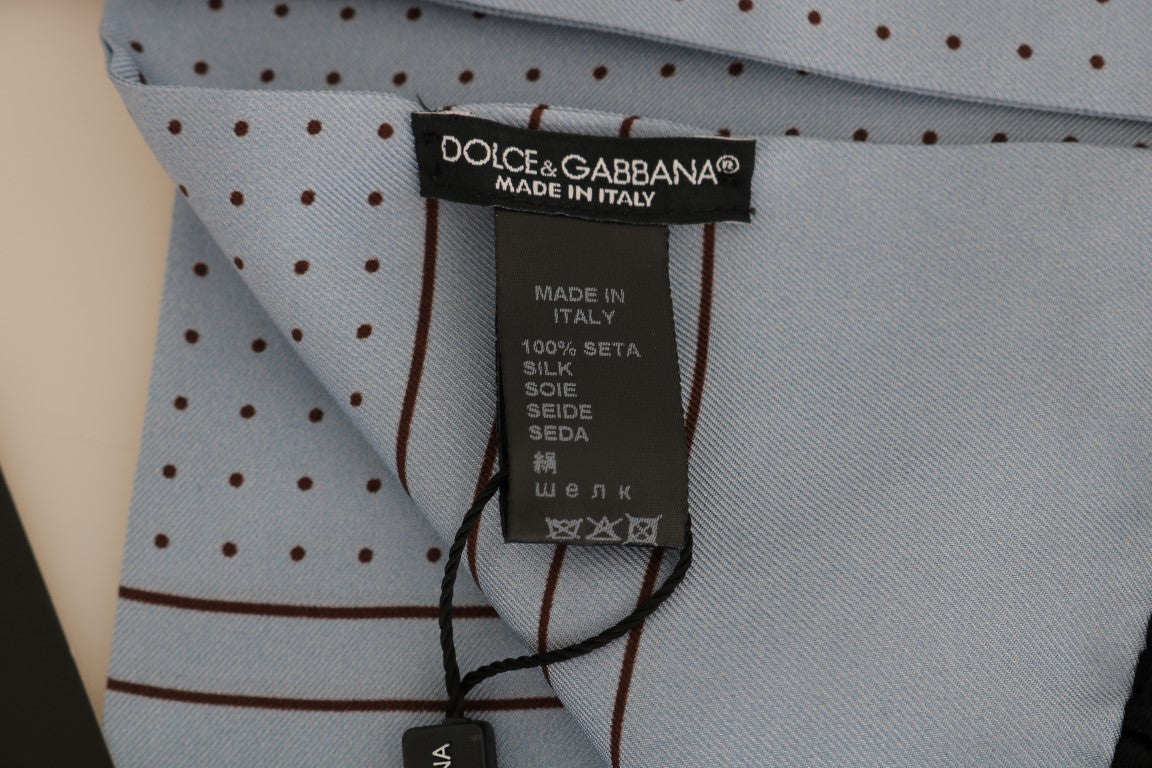 Dolce & Gabbana Blauer Seidenschal mit Polka Dot