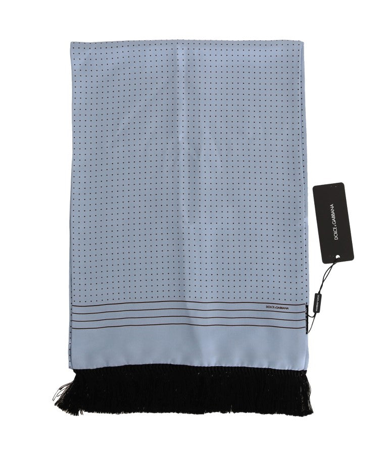 Dolce & Gabbana Blauer Seidenschal mit Polka Dot