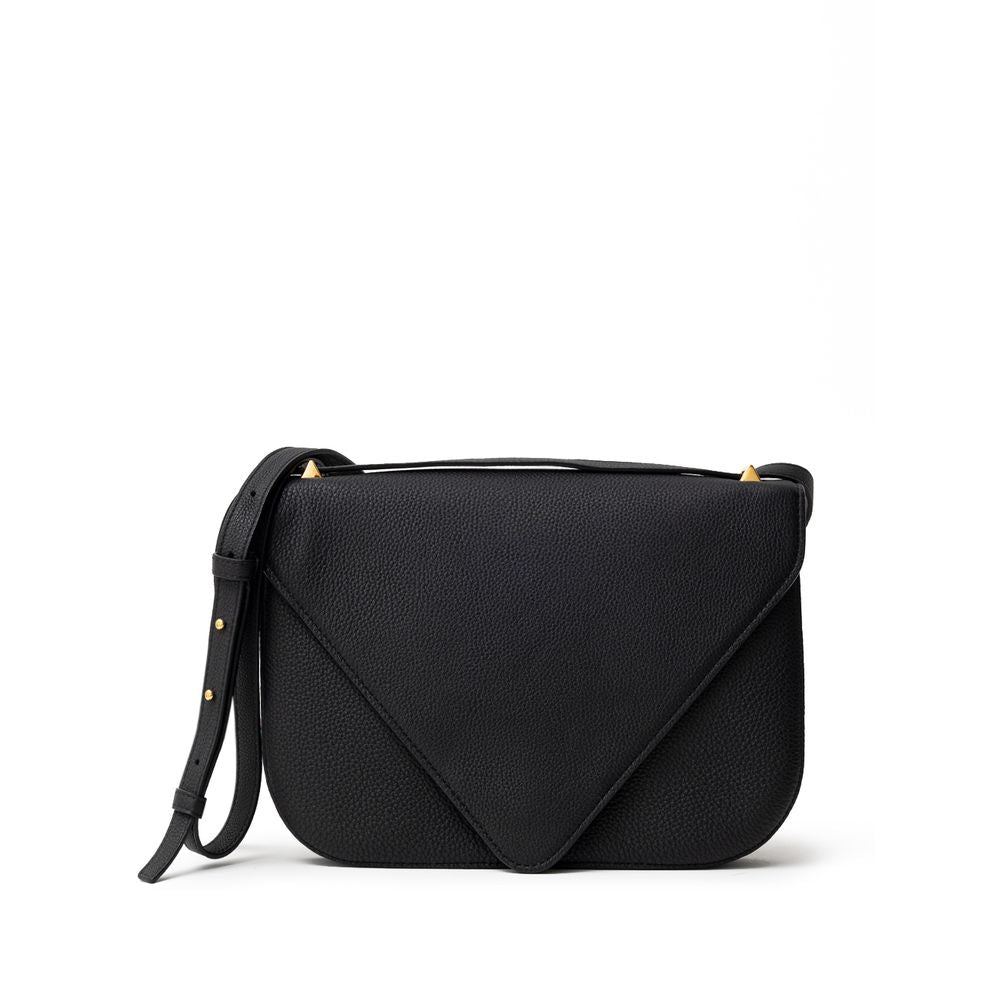 Bottega Veneta Schwarze Leder-Umhängetasche