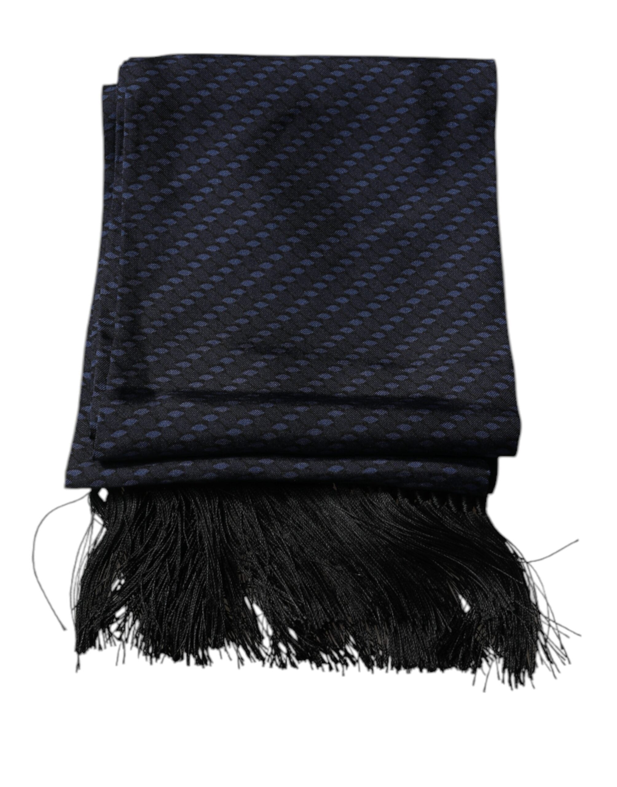 Dolce & Gabbana Dunkelblauer Fantasy-Fransen-Halstuchschal