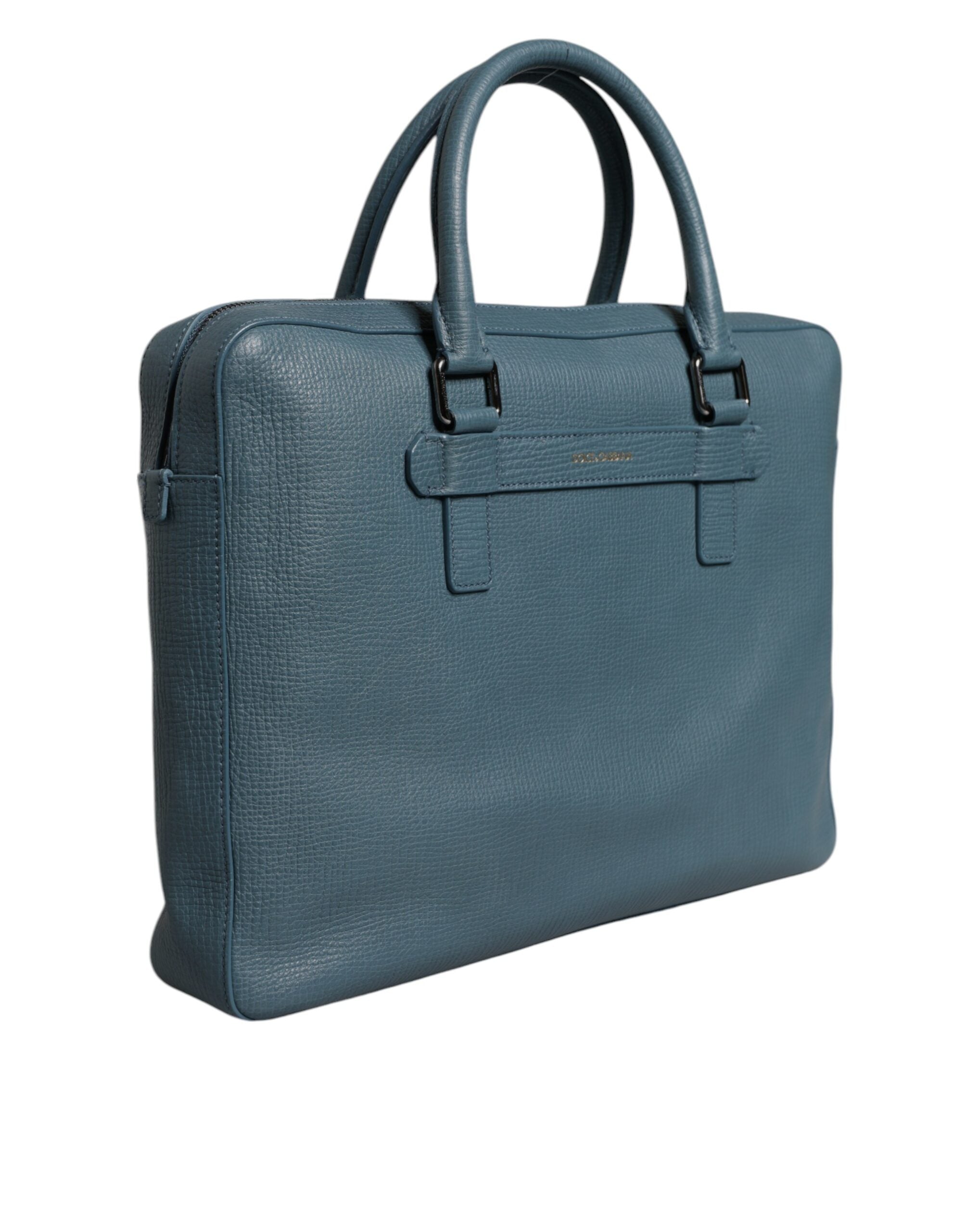 Dolce & Gabbana Blaue Logo-Doppelgriff-Messenger-Aktentasche